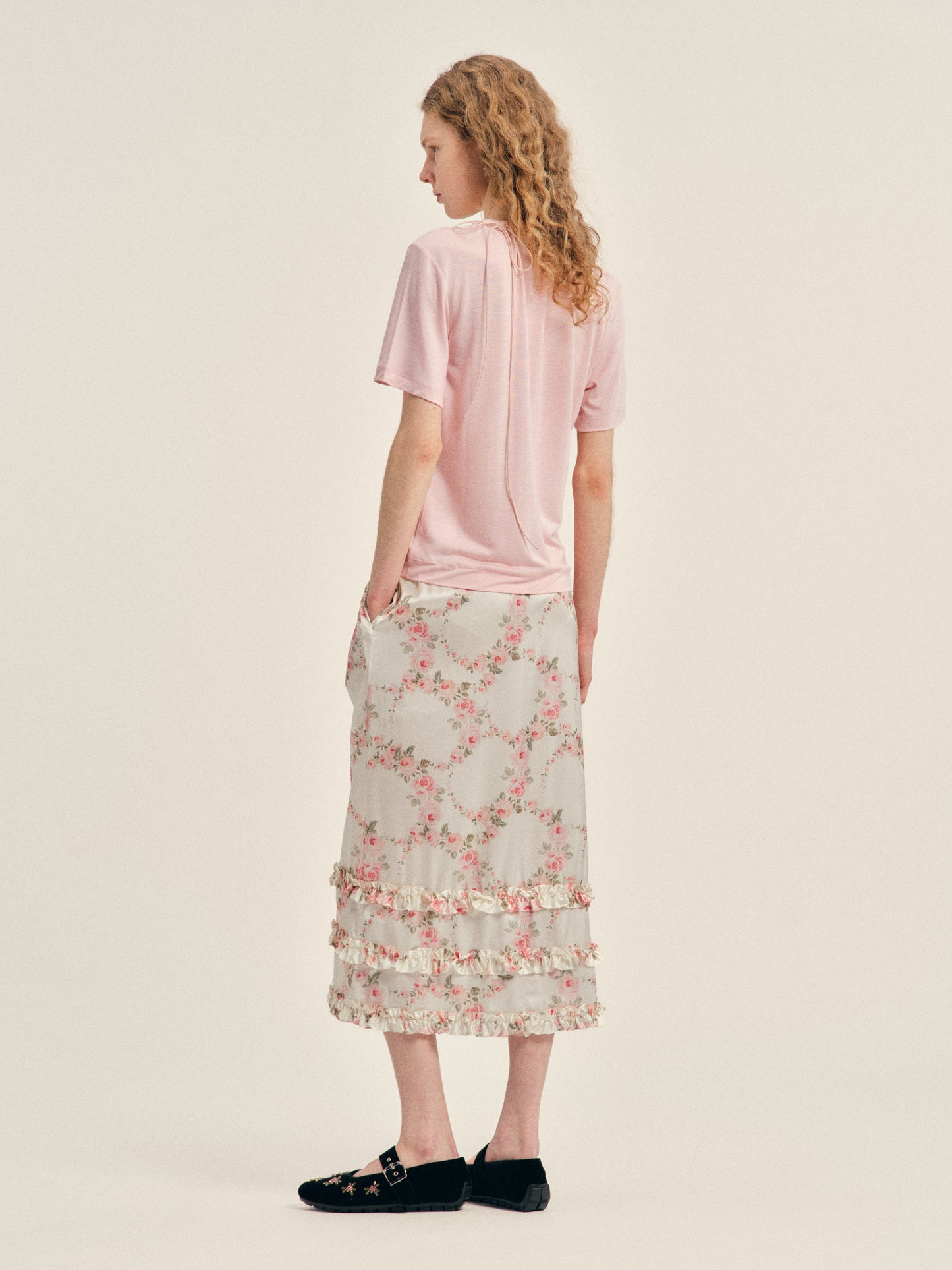 Cord Neck Easy T-Shirt
