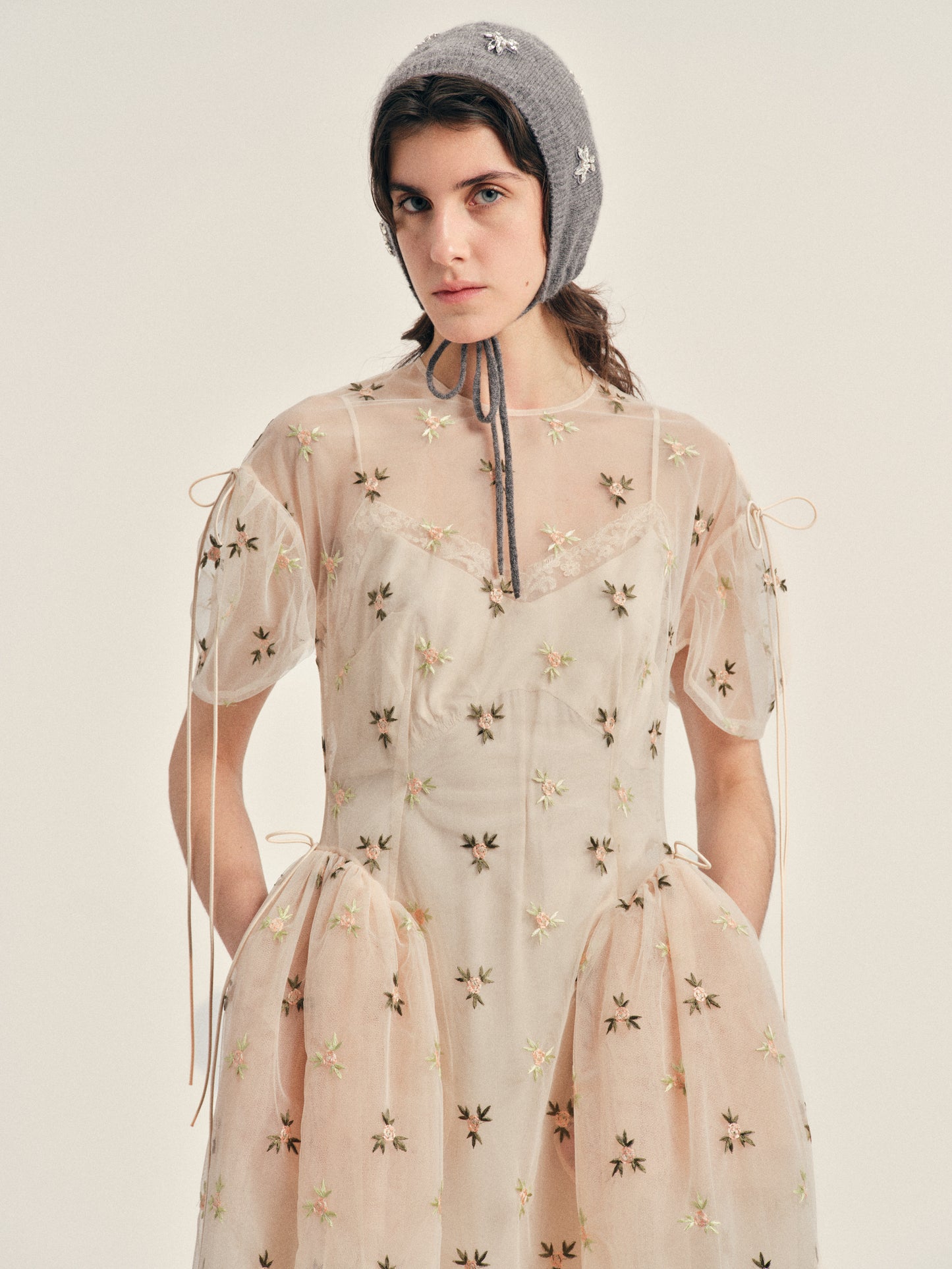 Puff Sleeve Cord Hip Dress