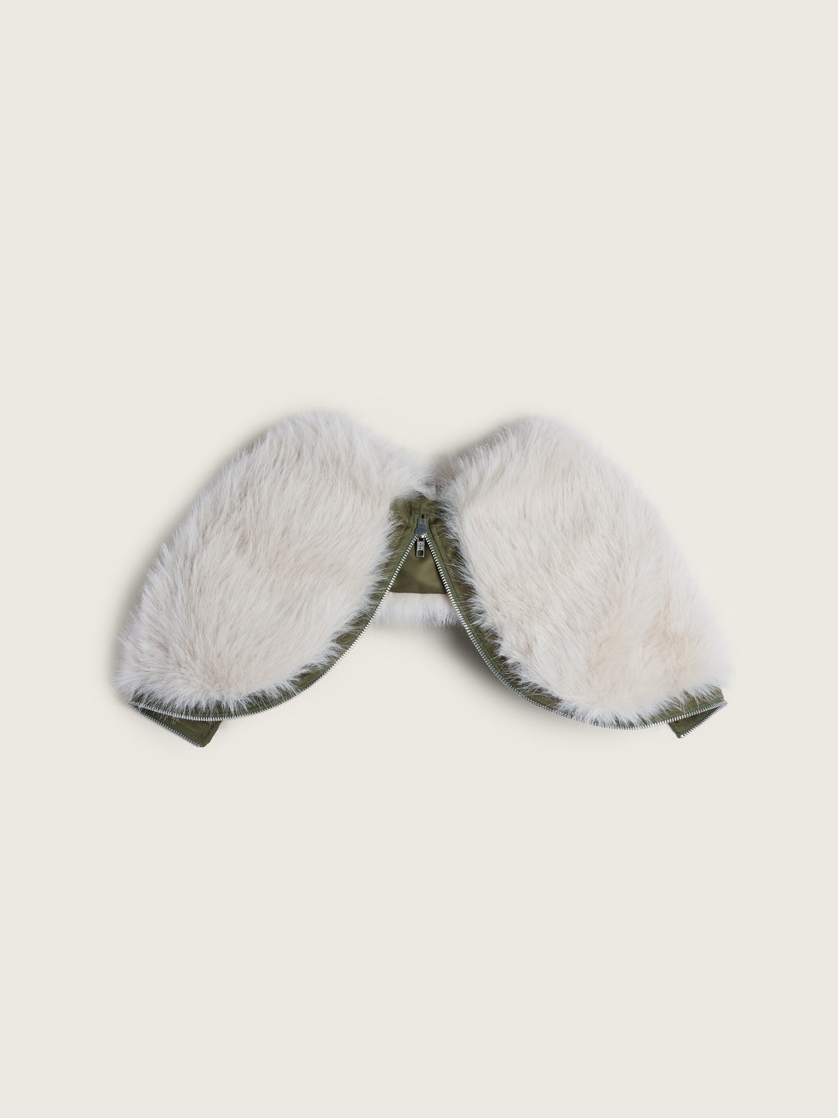Split Faux Fur Zip Hood