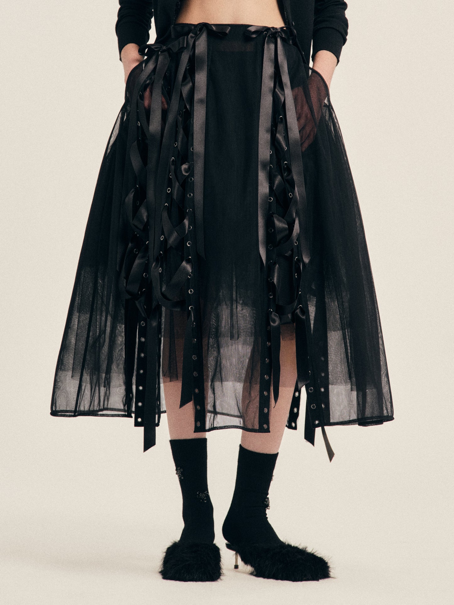 Unraveling Ribbon Sculpt Skirt