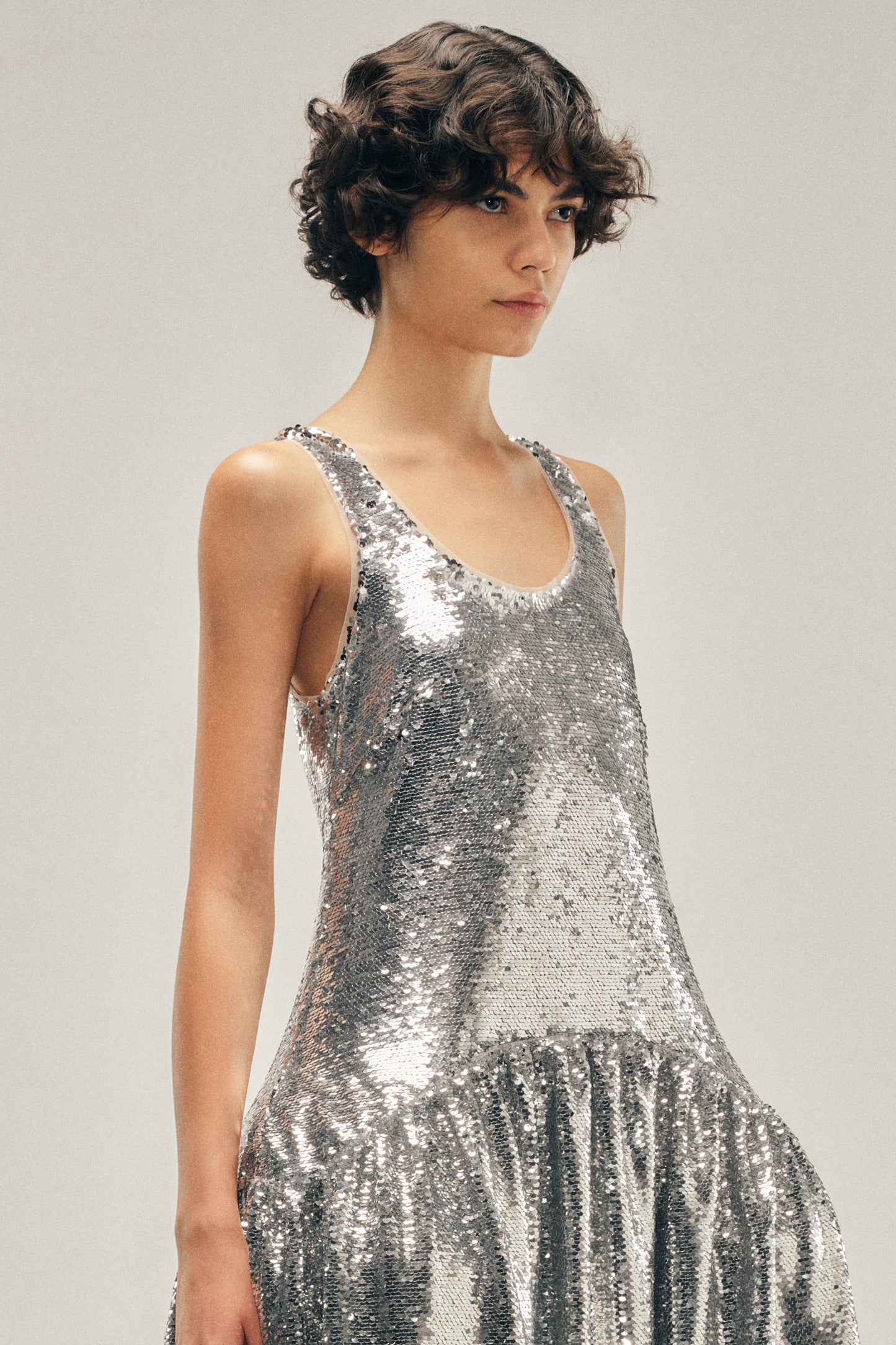 Tapered Back Flounce Dress