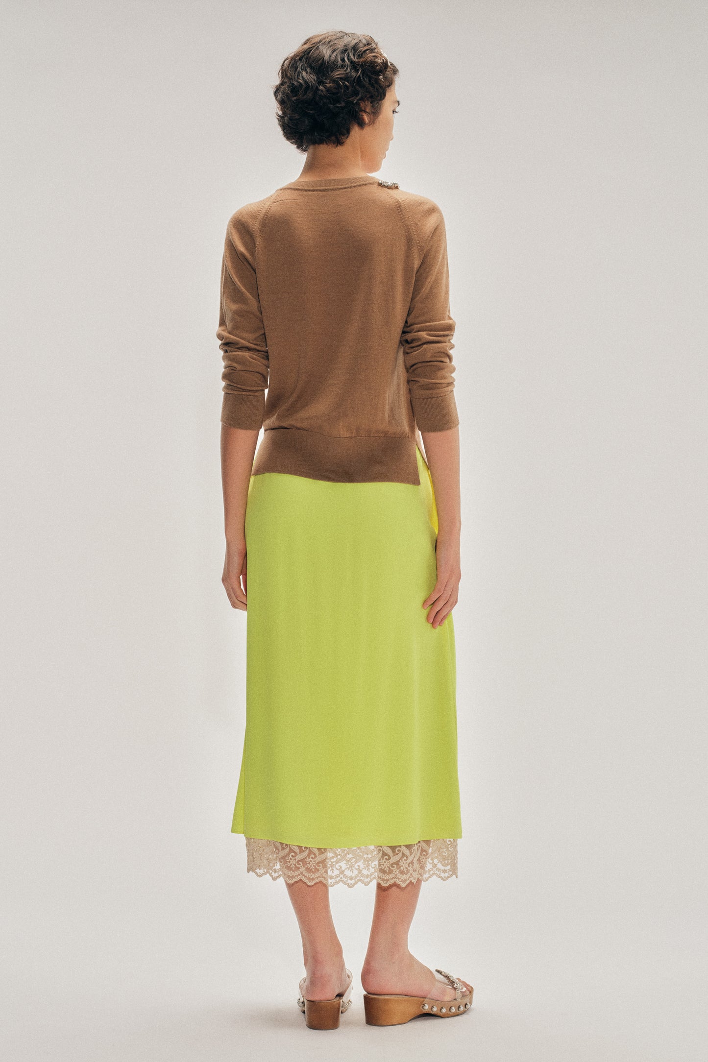 Embellished Classic Merino Silk Cardigan