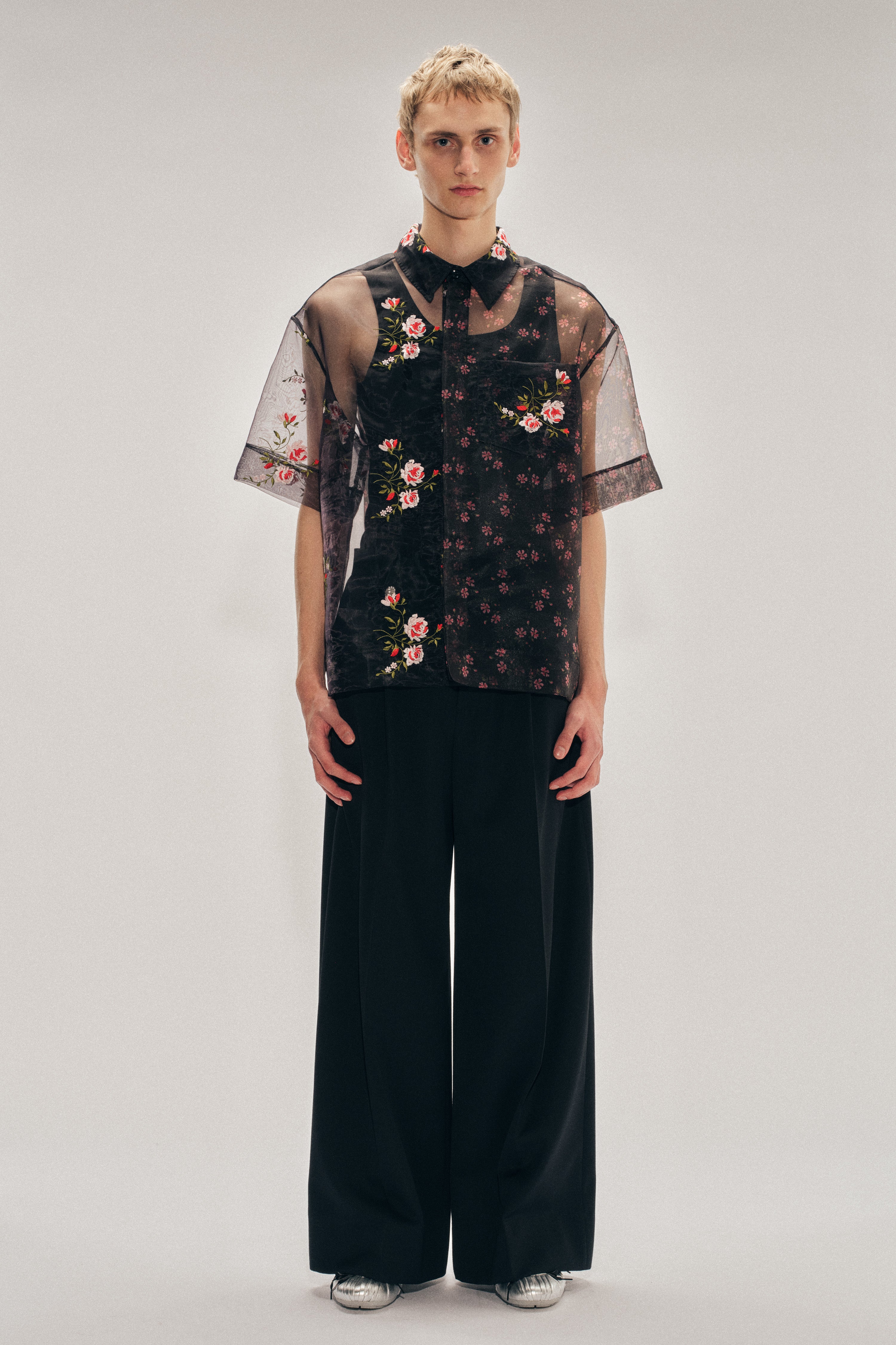 トップス simone rocha Sheer Patchwork Boxy Shirt – Simone Rocha US