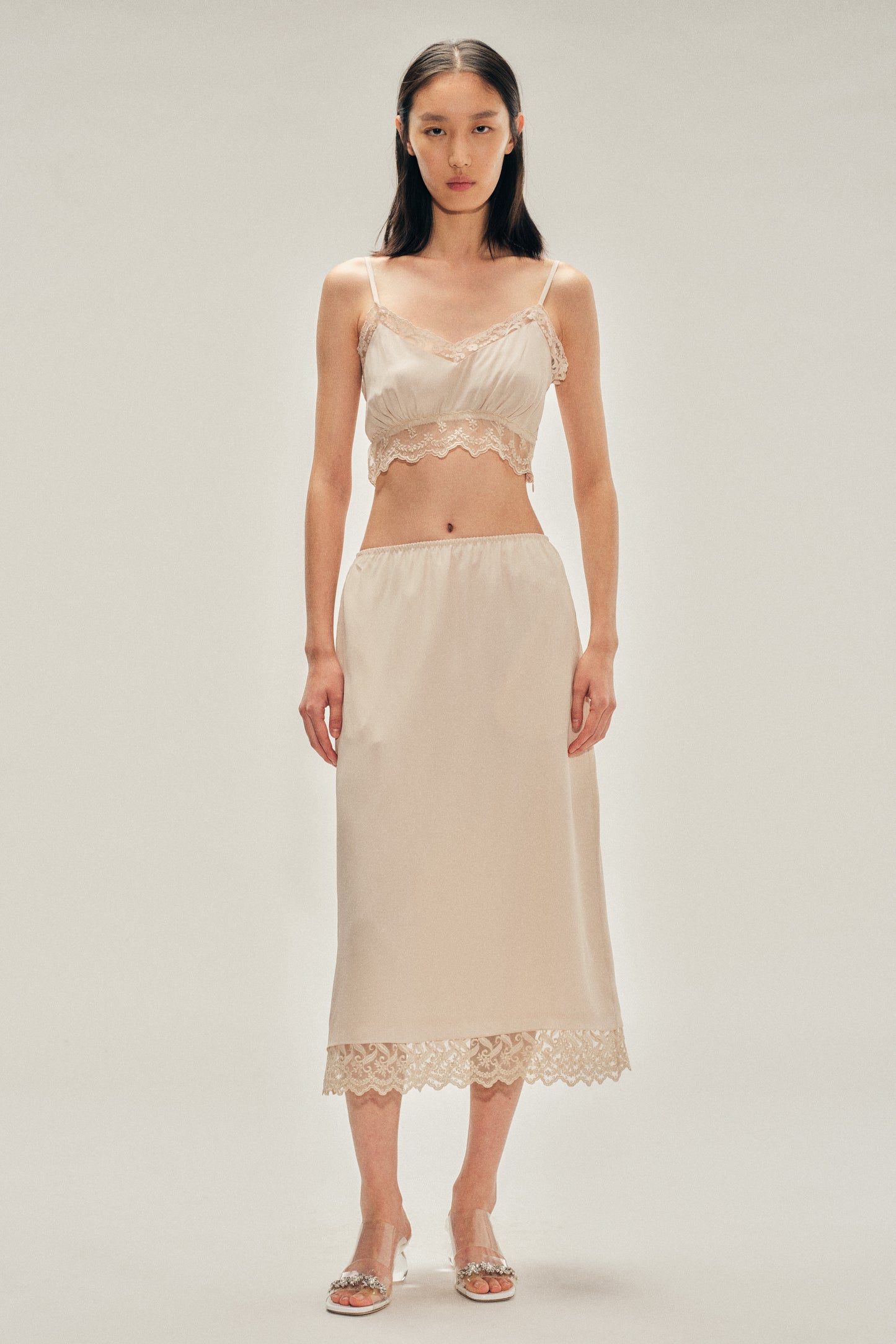 Lace Trim Negligee Bralette