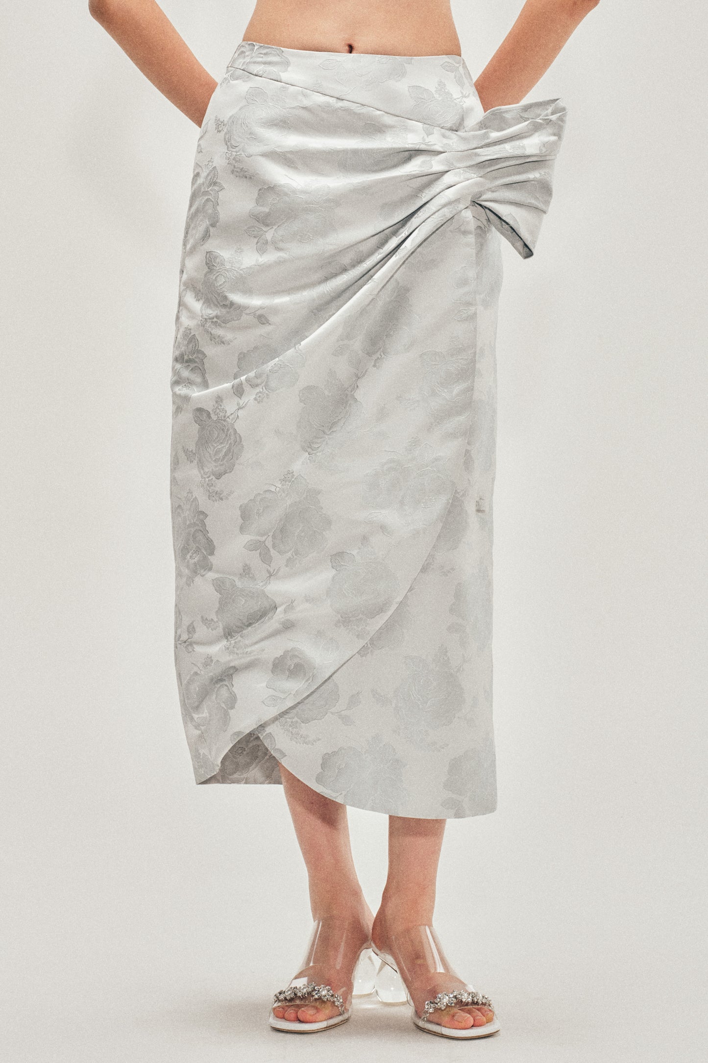 Gathered Flower Sash Skirt