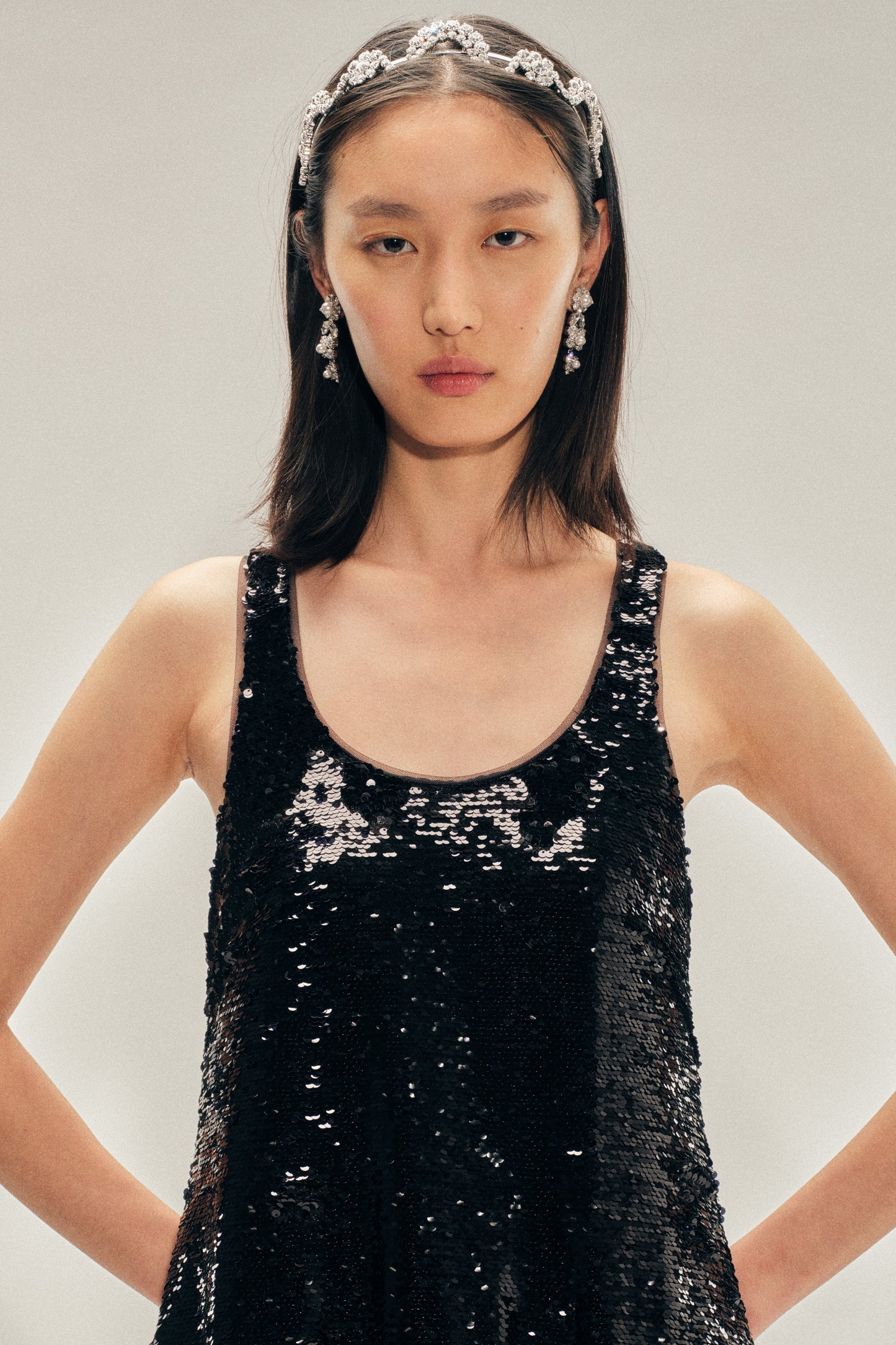 Tapered Back Flounce Dress