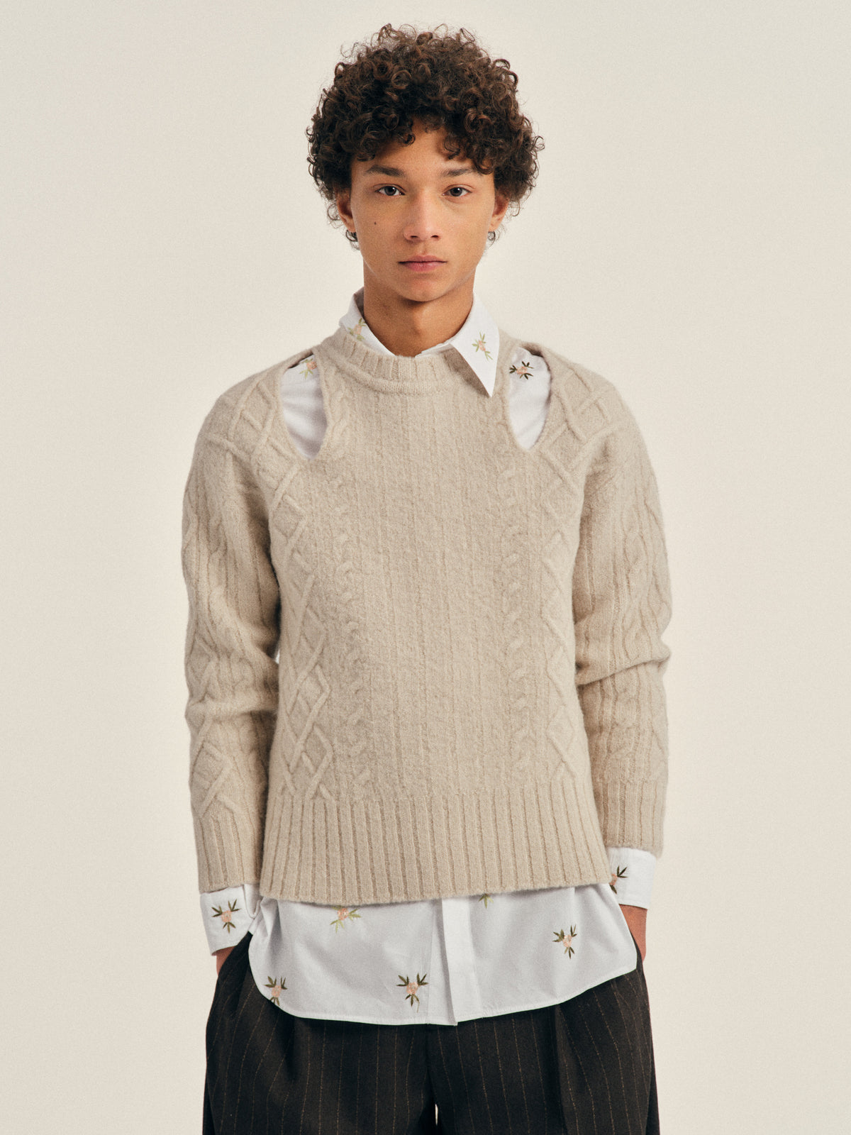 Cable Knit Slash Jumper
