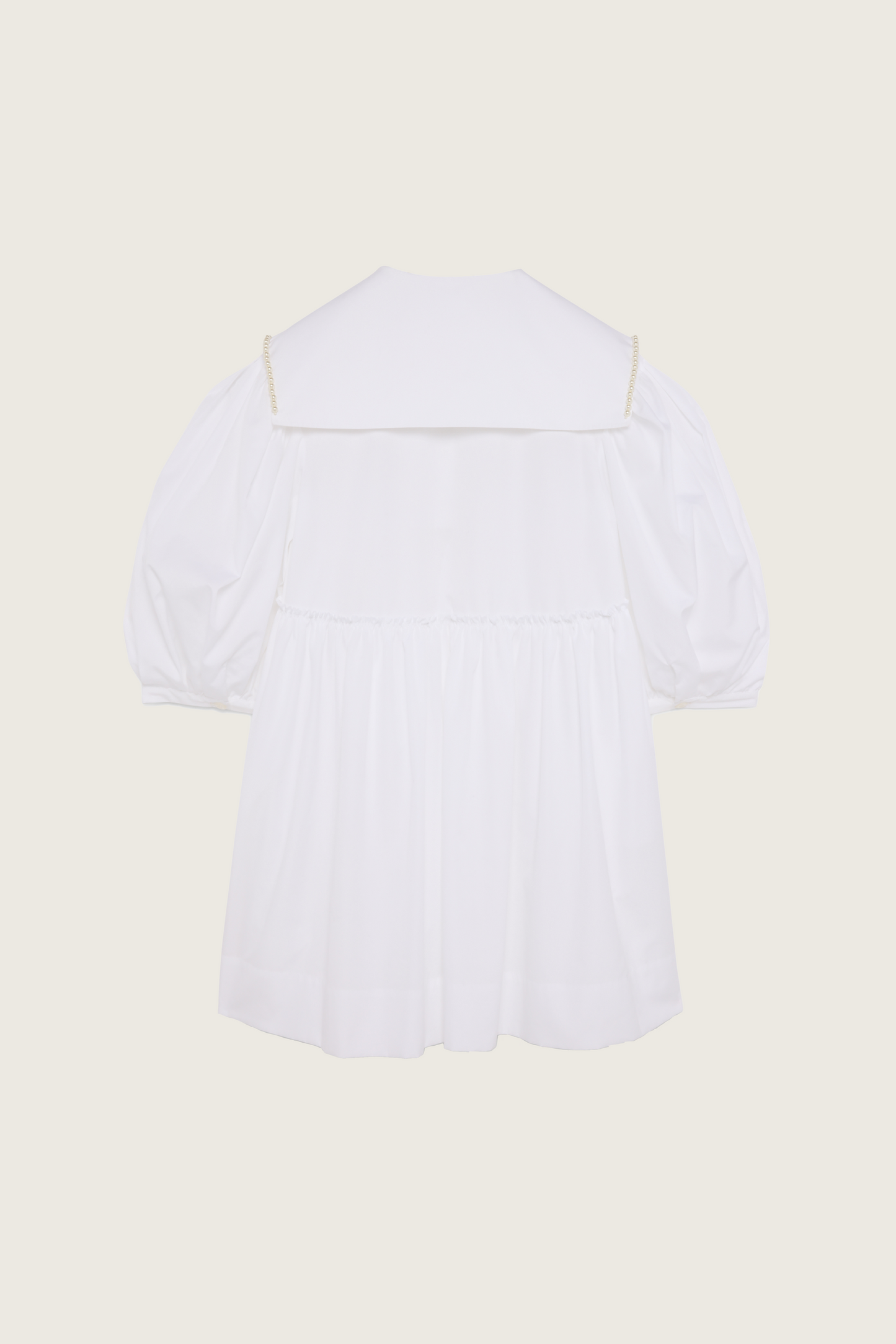 Beaded Sailor Collar Shirt Dress