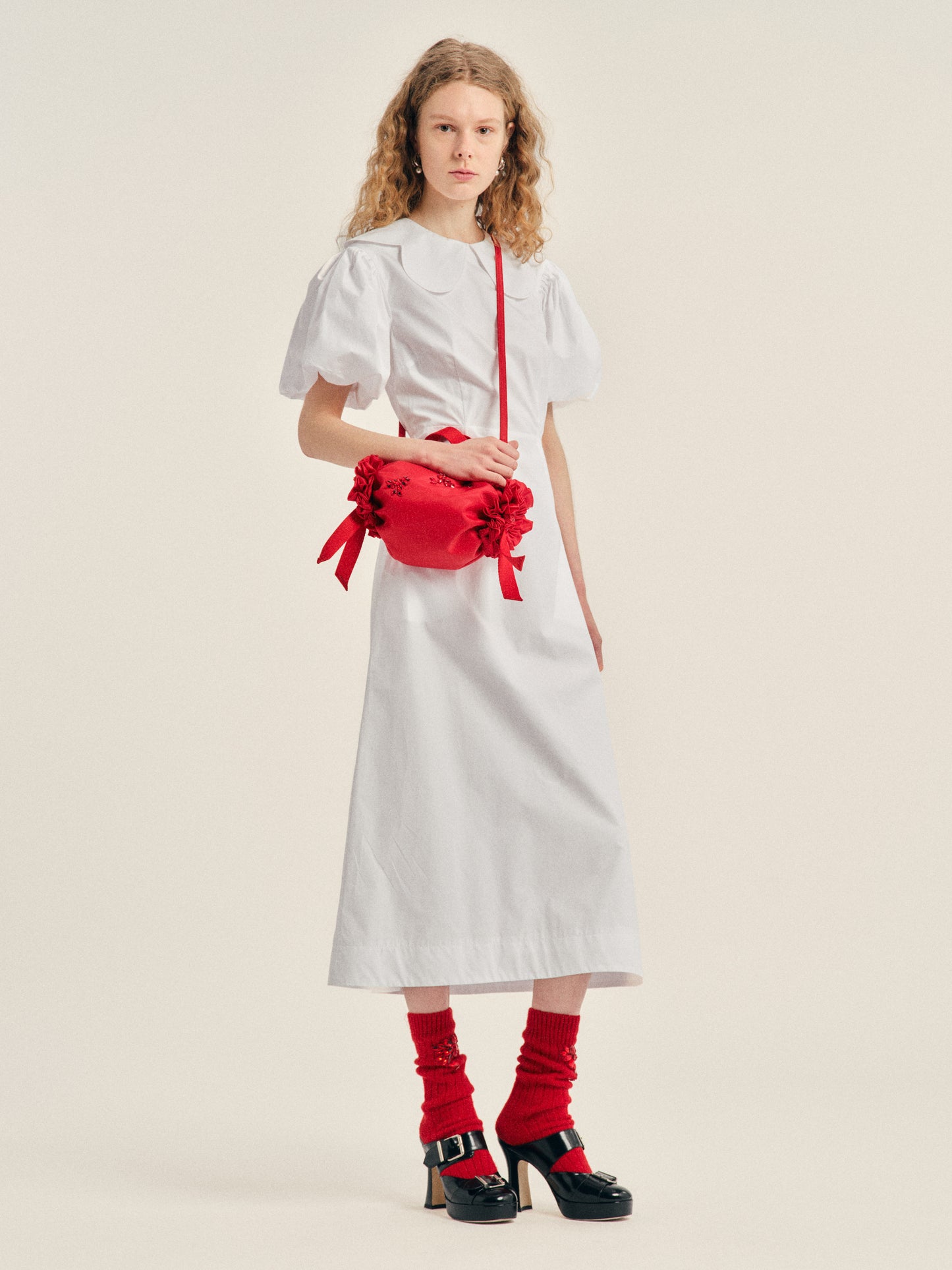 Turbo Embellished Mini Double Ribbon Rosette Bag