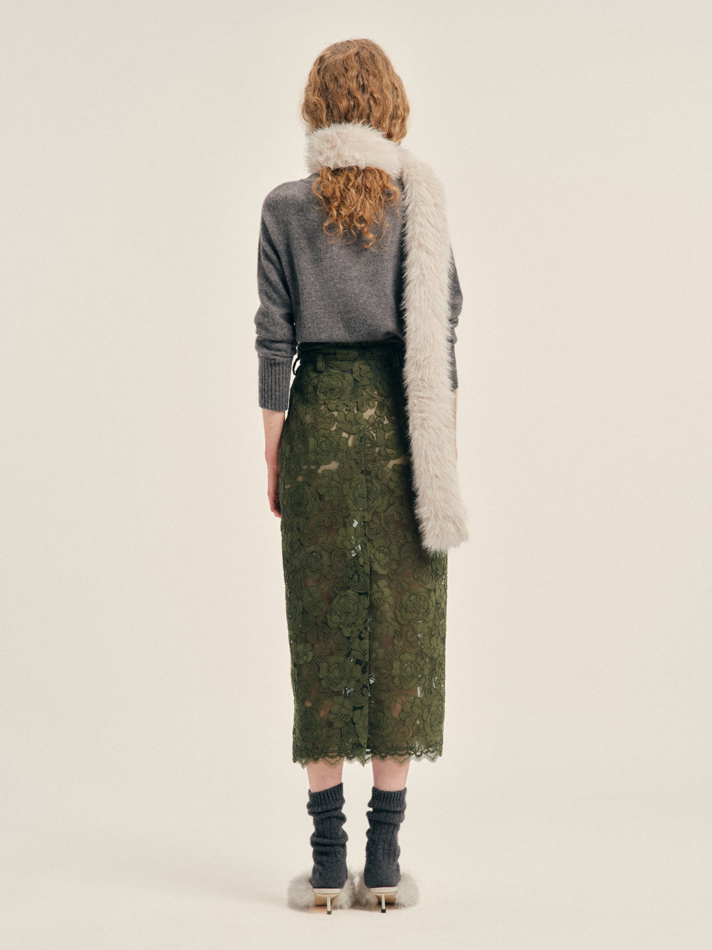 Peeling Waist Column Skirt