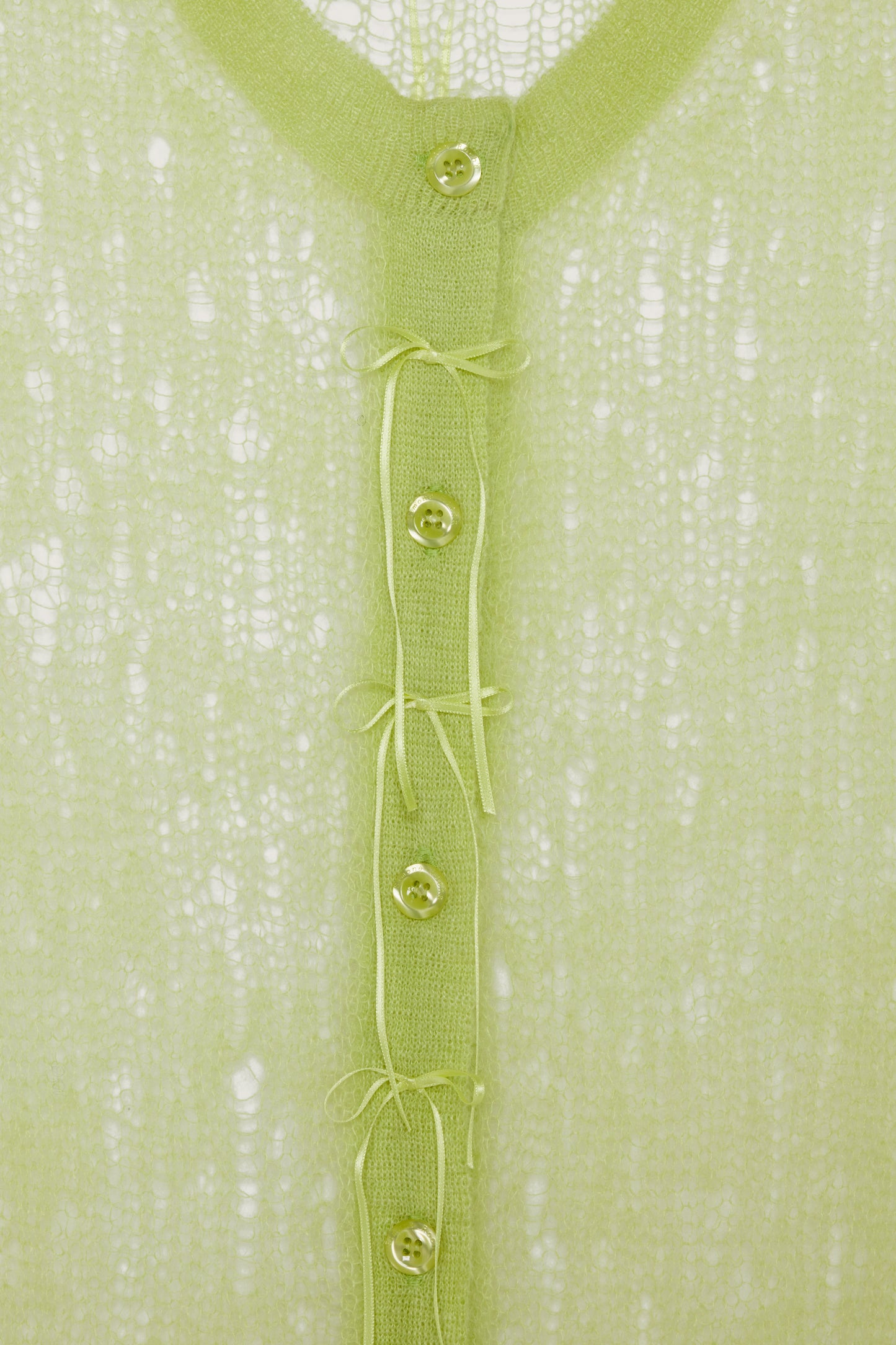 Cropped Mohair Bow Ribbon Cardigan