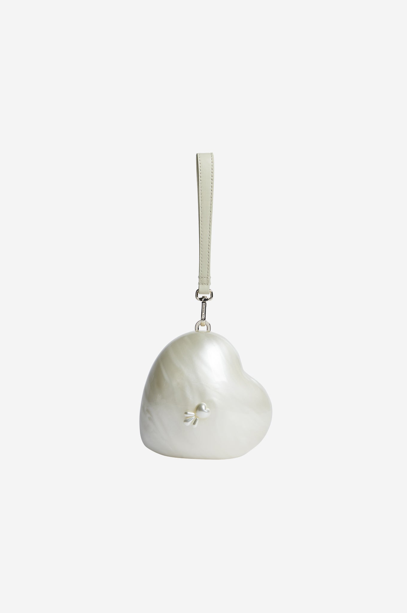 Embellished Micro Heart Bag With Pearl Crossbody