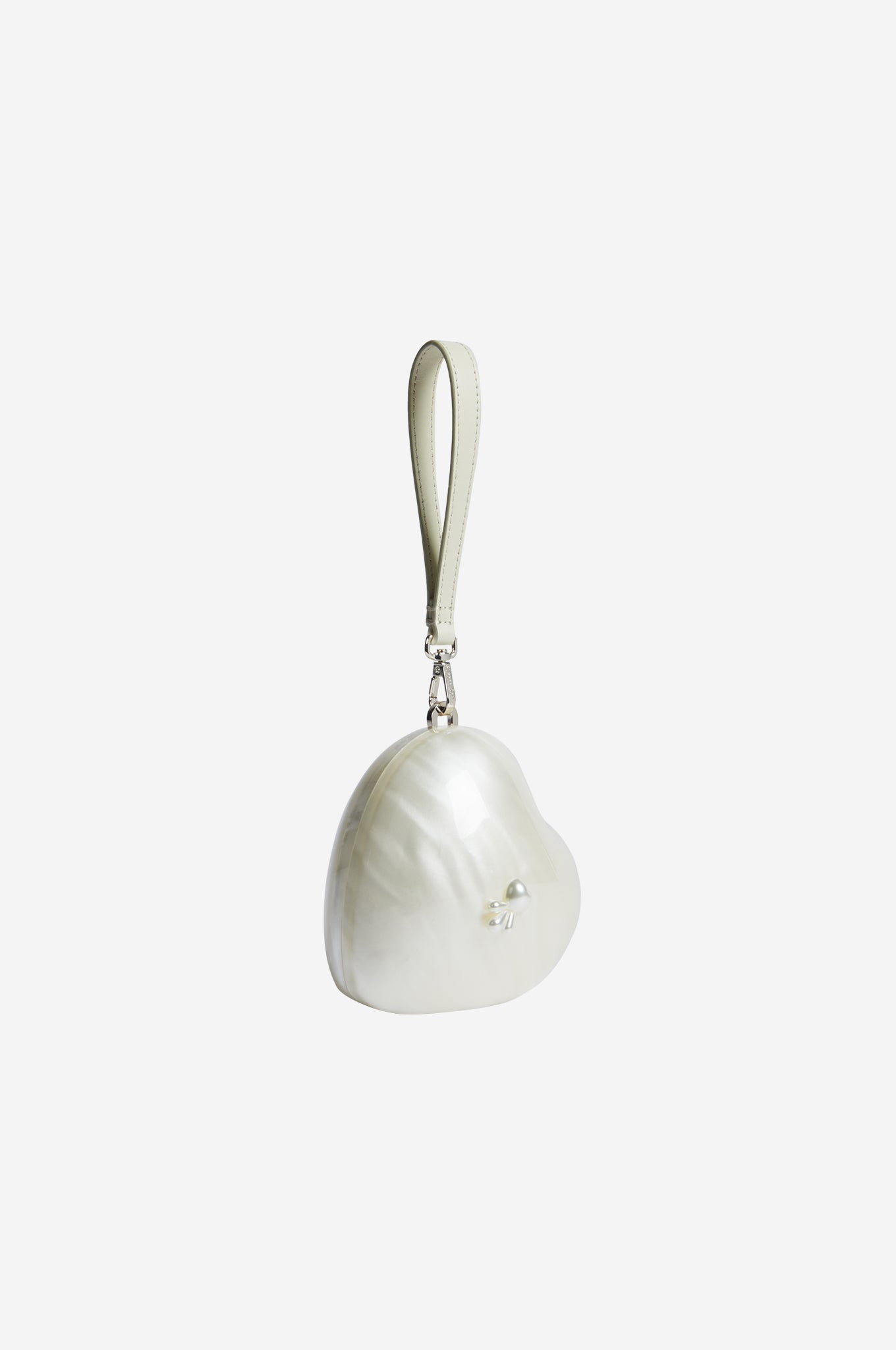 Embellished Micro Heart Bag With Pearl Crossbody