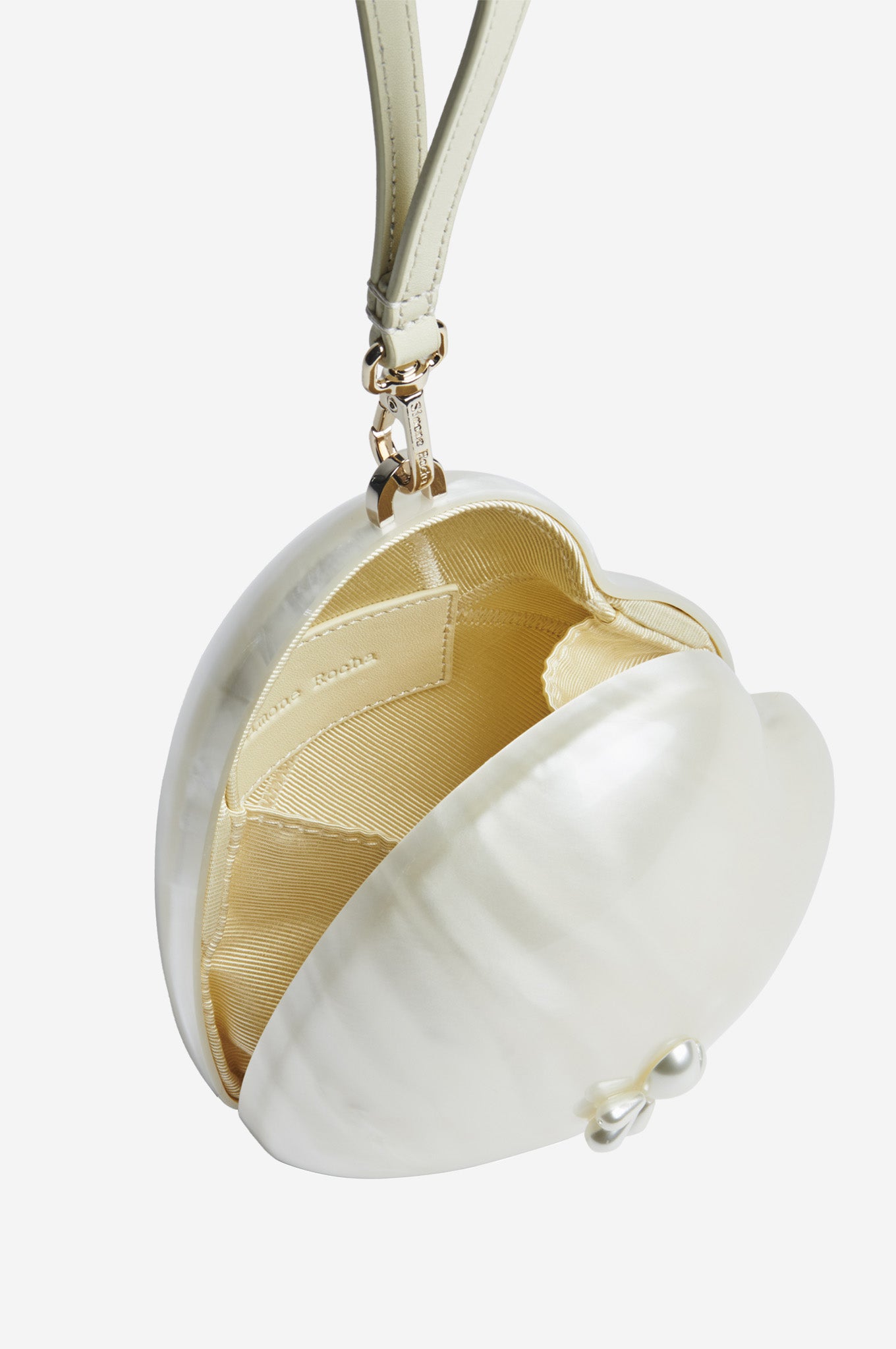 Embellished Micro Heart Bag With Pearl Crossbody