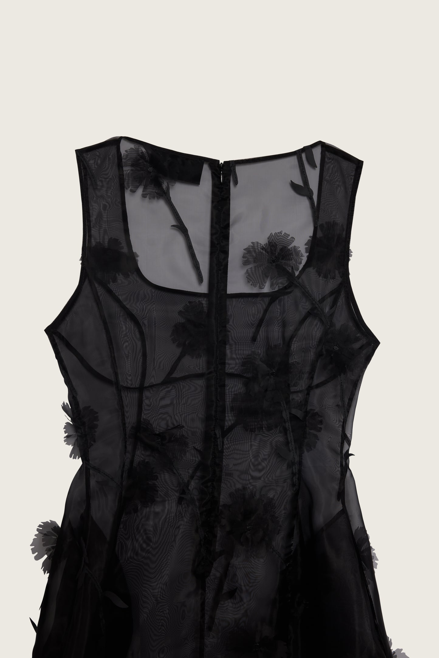 Sculpted Carnation Organza Dress