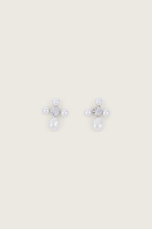Pebble Pearl & Crystal Earrings