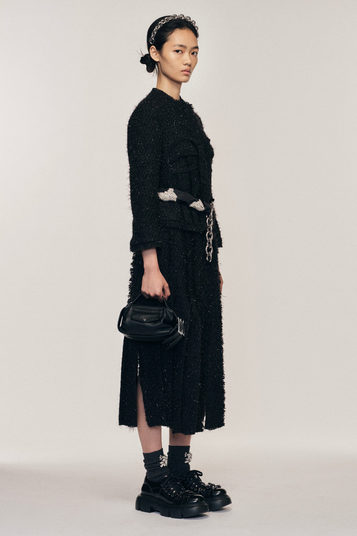 Multi Slit Fray Skirt