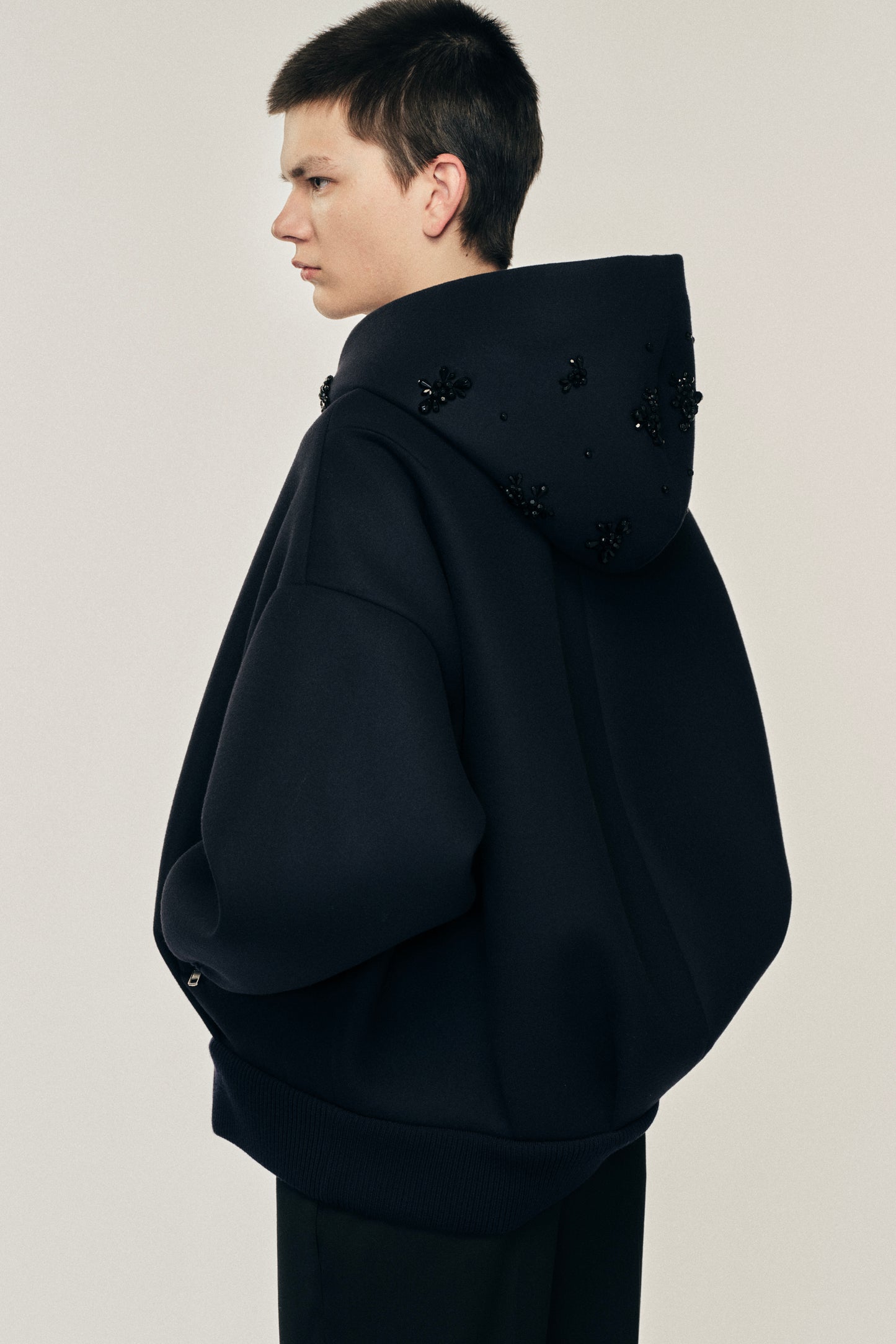Embellished Hooded Zip Jacket
