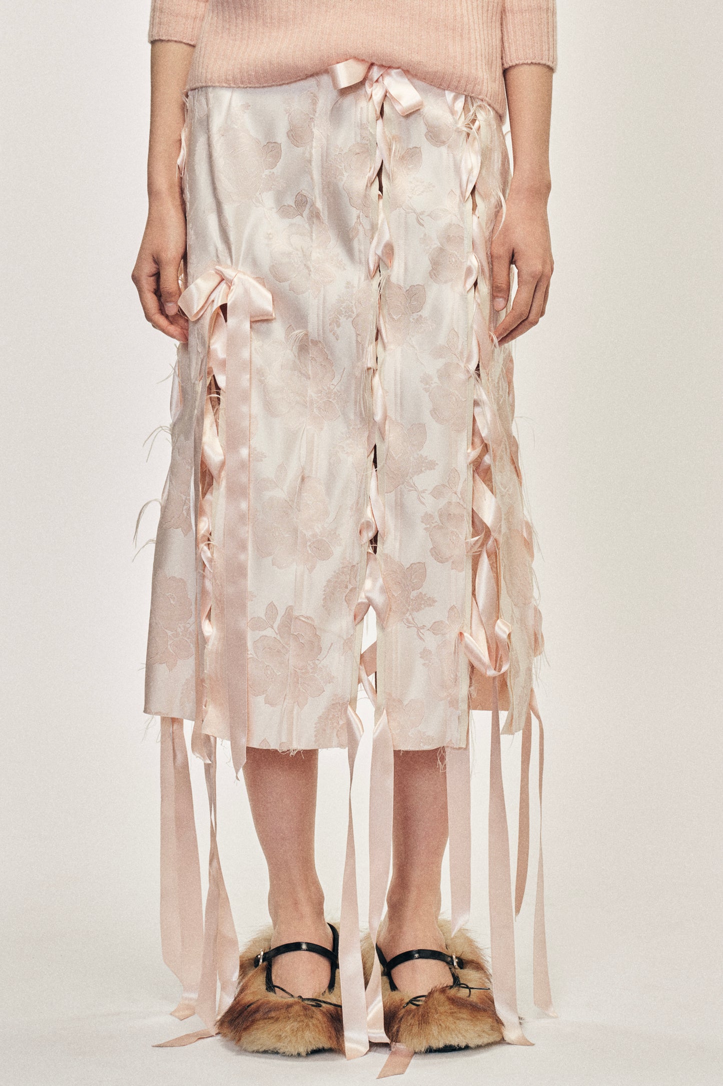 Unraveling Ribbon Brocade Skirt