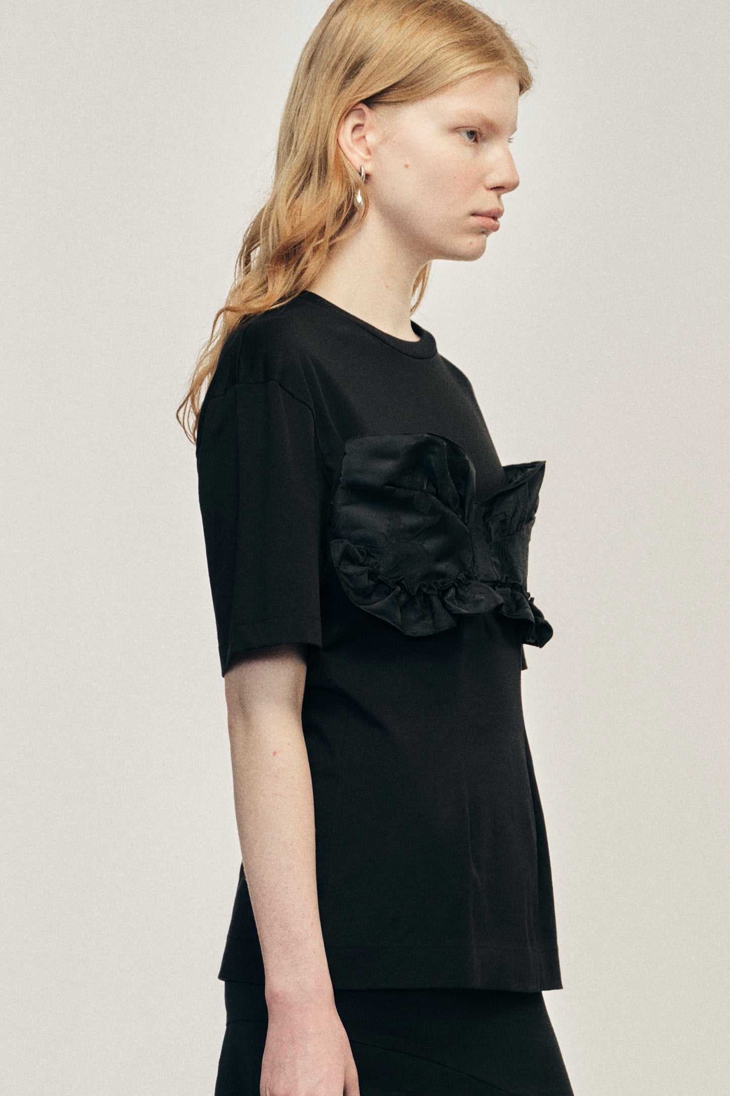 Patchwork Frill Bust Detail T-Shirt