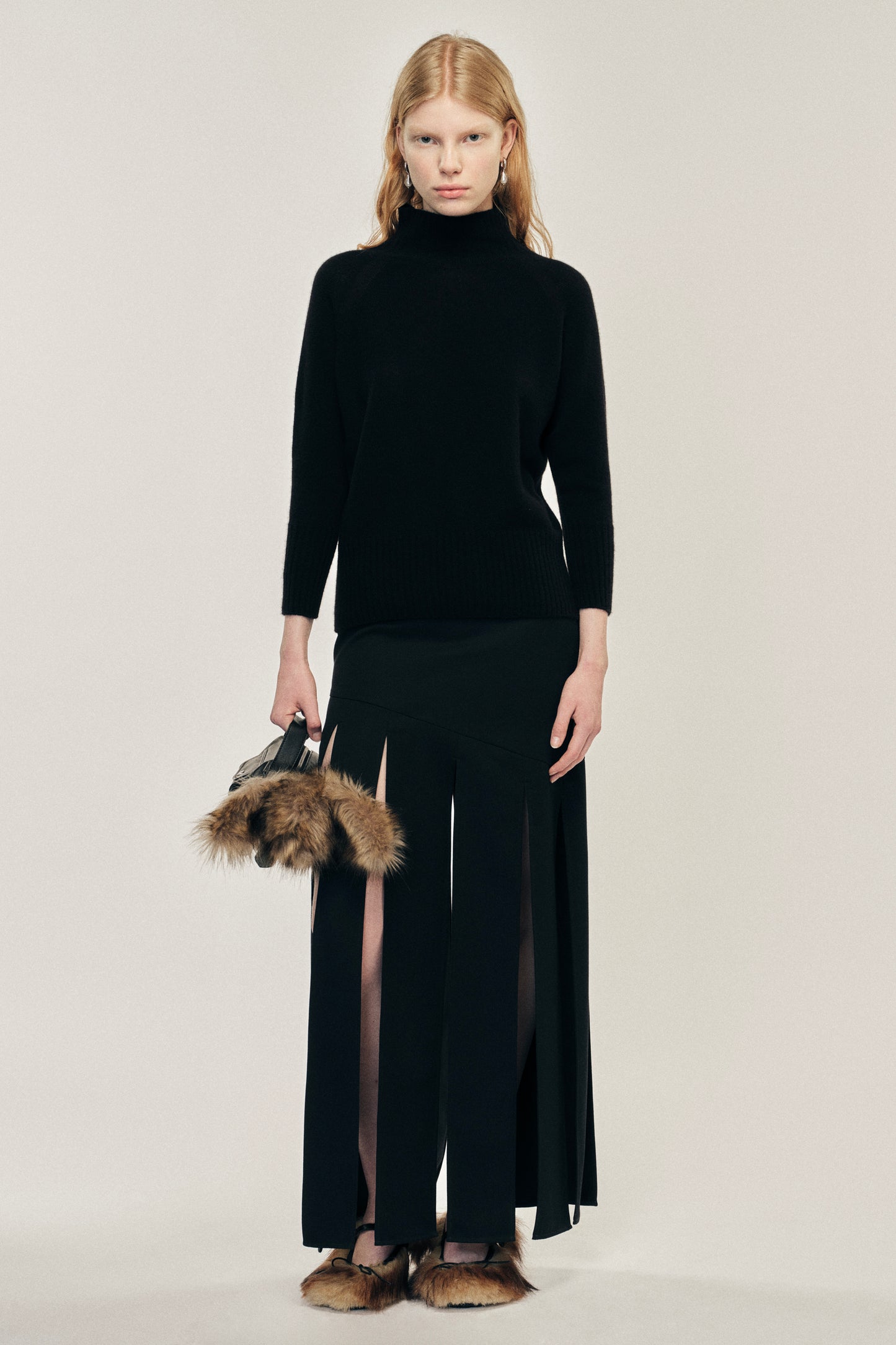 Cashmere Open Back High Neck Jumper
