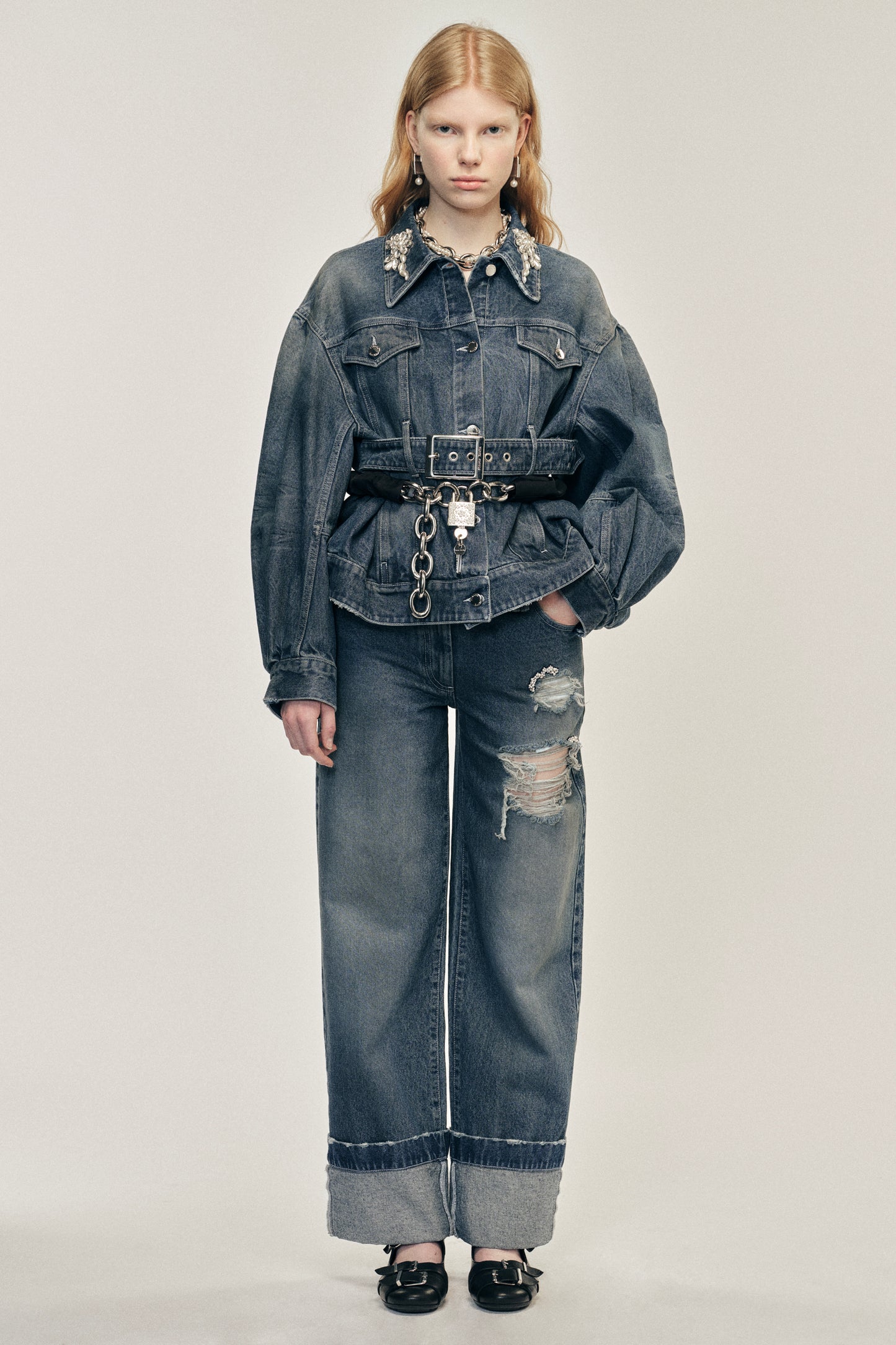 Embellished Straight Leg Jeans