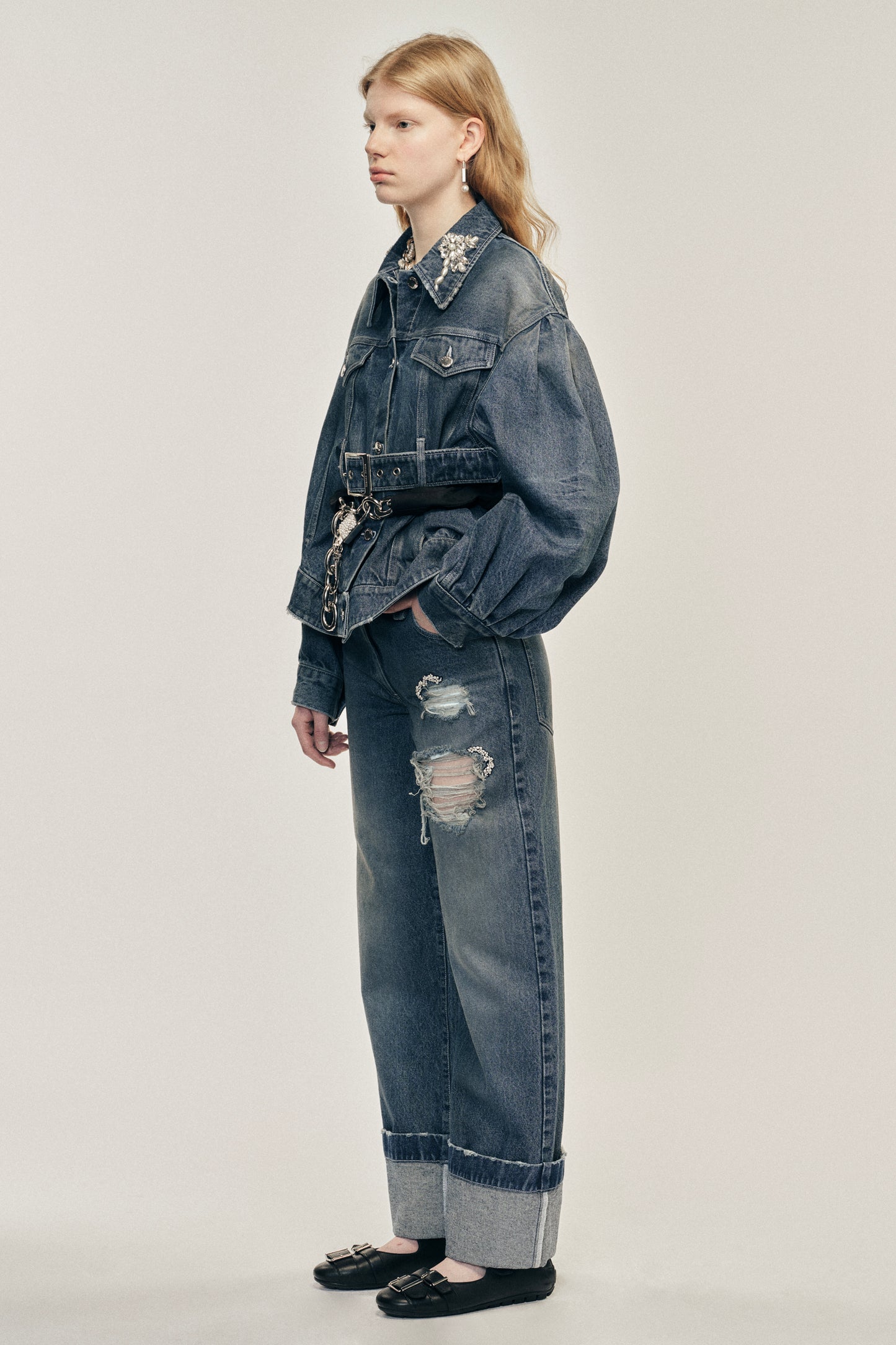 Embellished Straight Leg Jeans