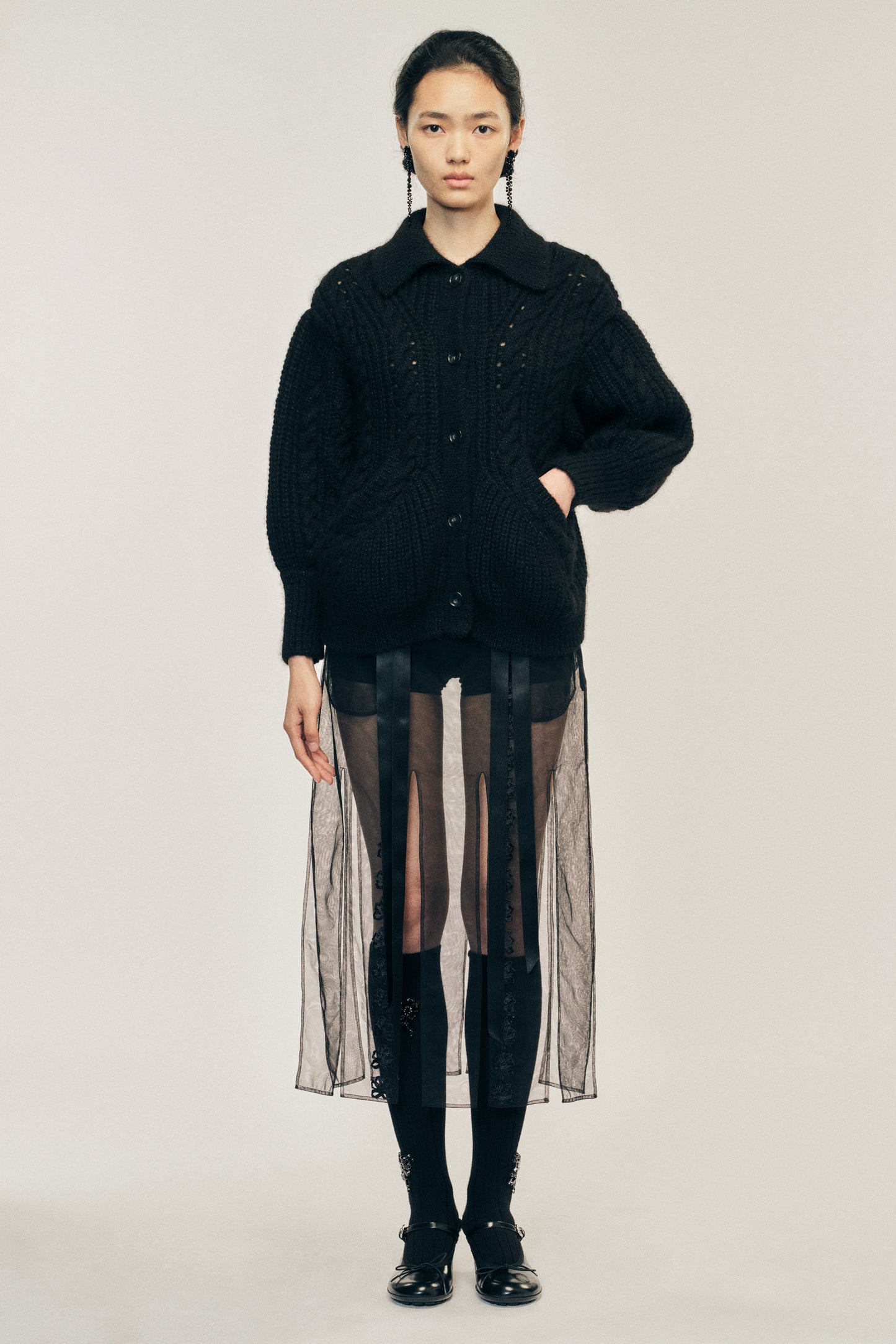 Ribbon Daisy Chain Multi Slit Skirt