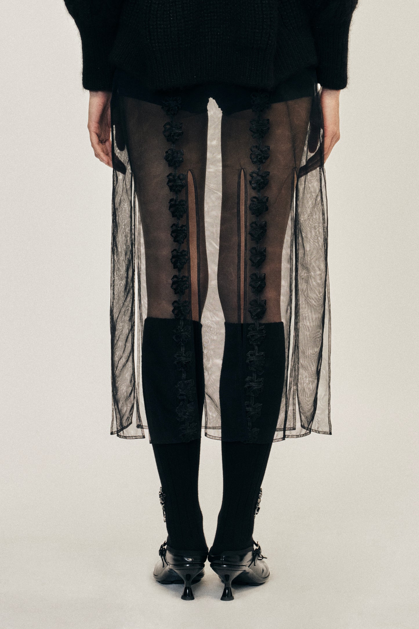 Ribbon Daisy Chain Multi Slit Skirt