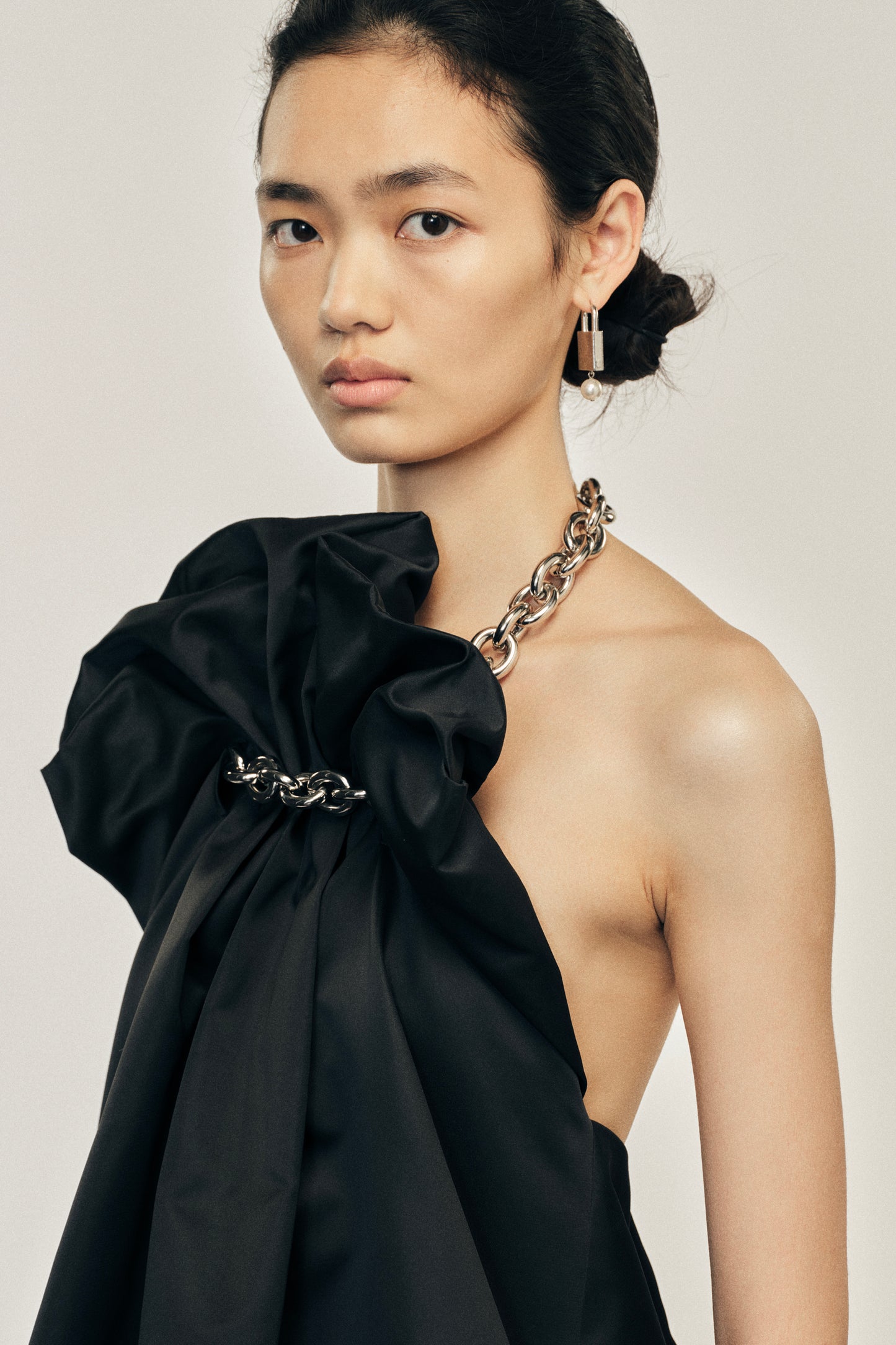 Ruched Duchess Chain Balloon Dress