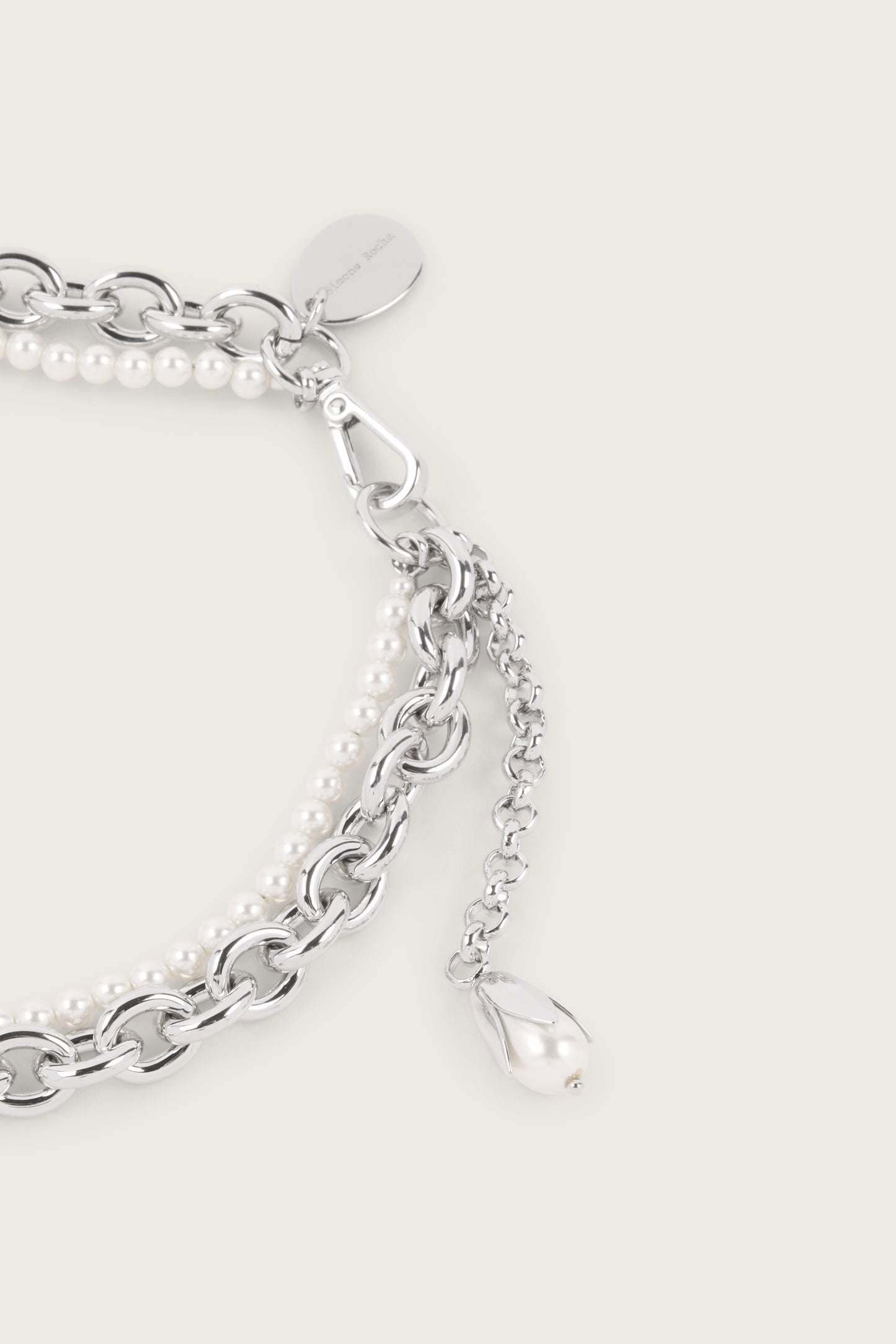 Pearl & Chain Choker Necklace