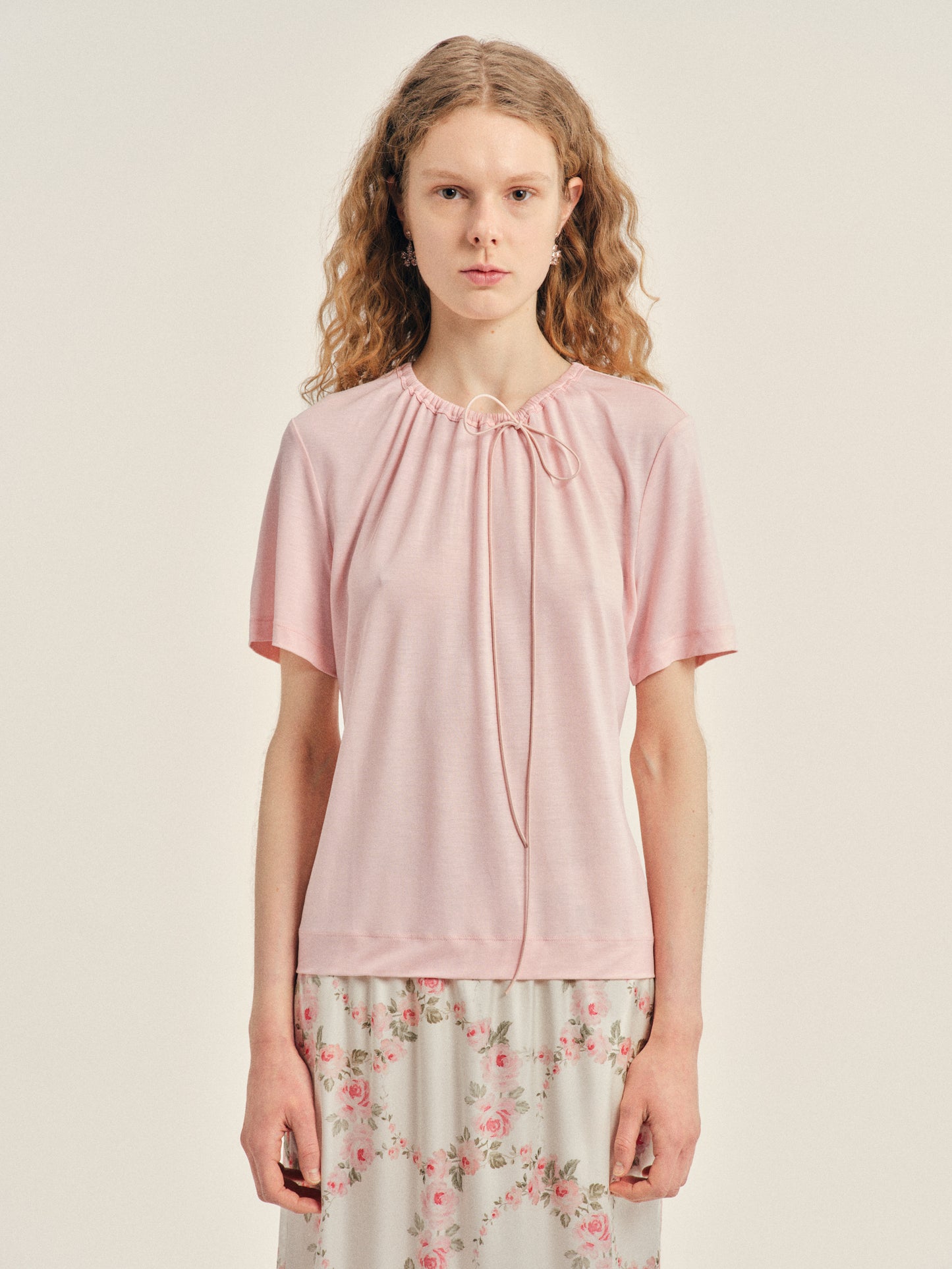 Cord Neck Easy T-Shirt