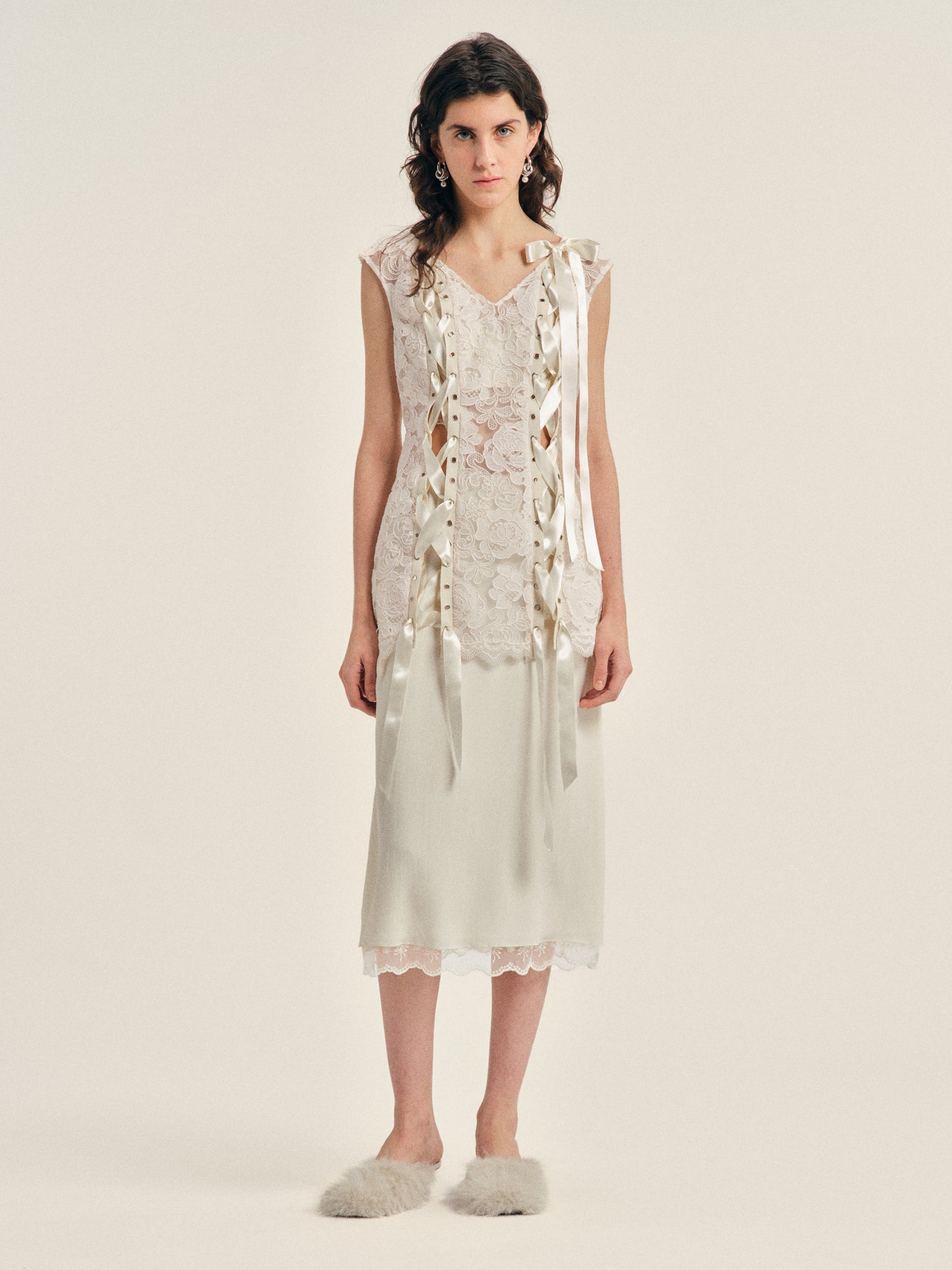 Lace Trim Negligee Skirt