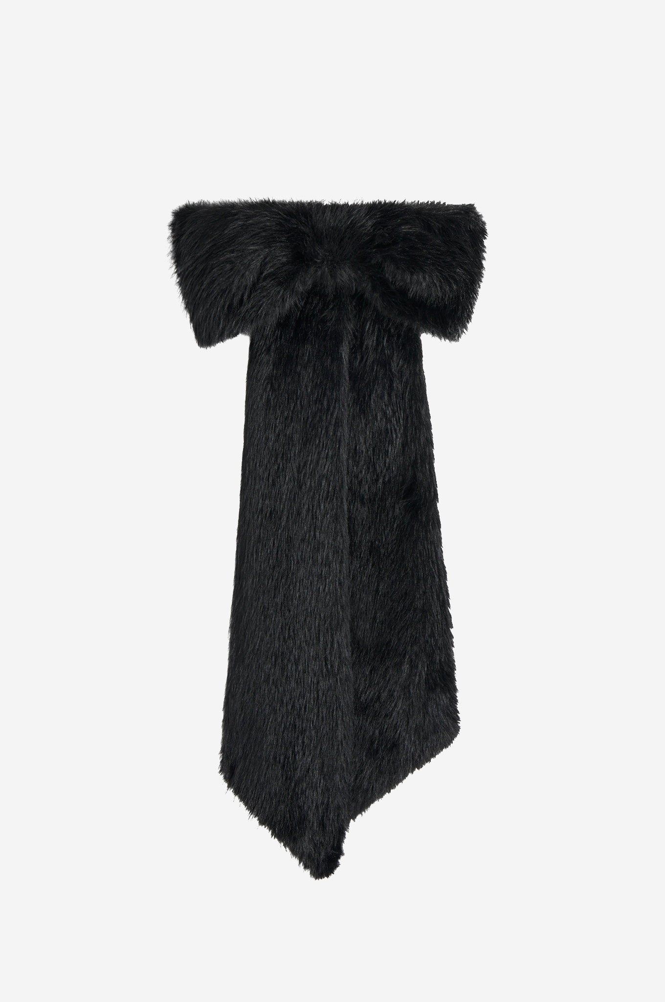 Embellished Faux Fur Bow Scarf