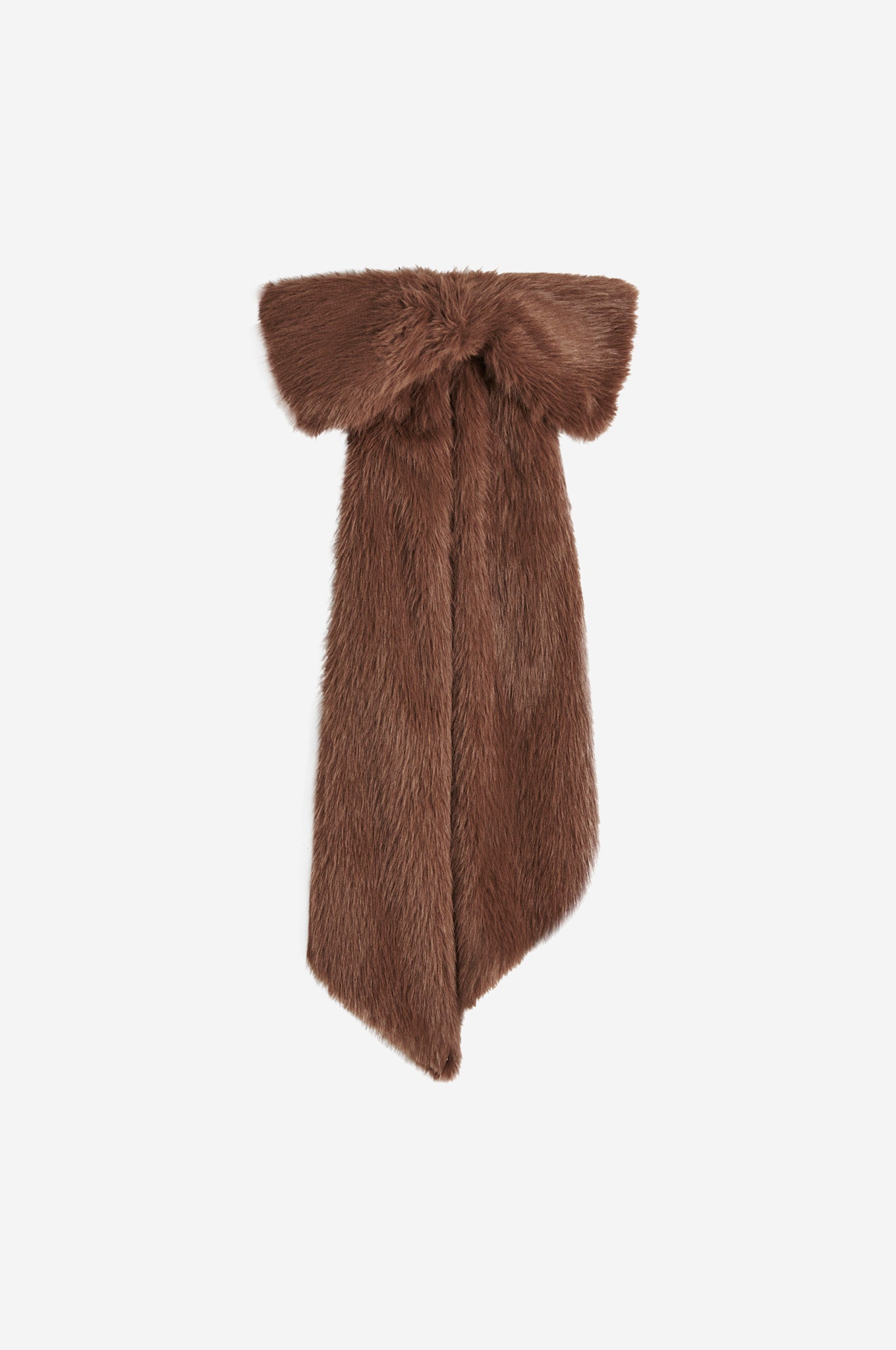 Embellished Faux Fur Bow Scarf