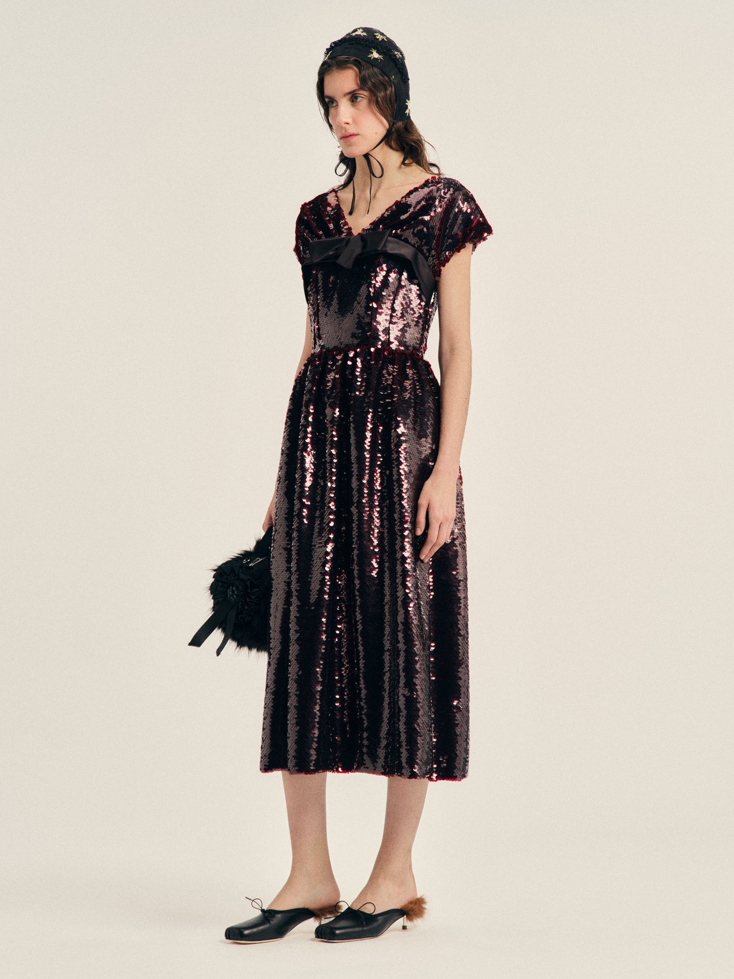 Gathered Sleeve Flare Dress