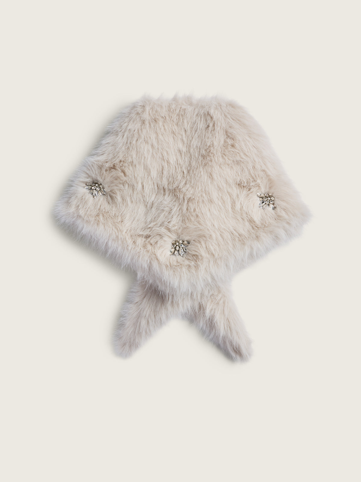 Embellished Faux Fur Neckerchief