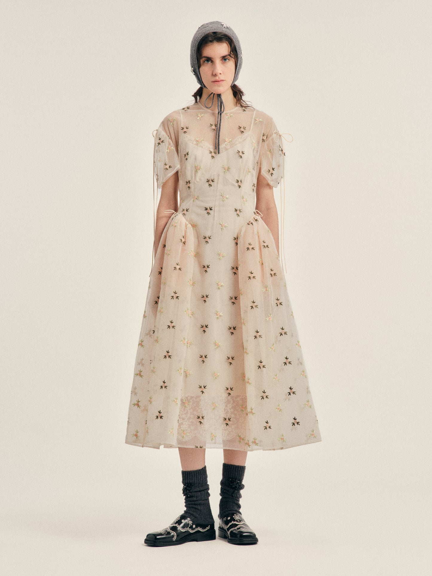 Puff Sleeve Cord Hip Dress