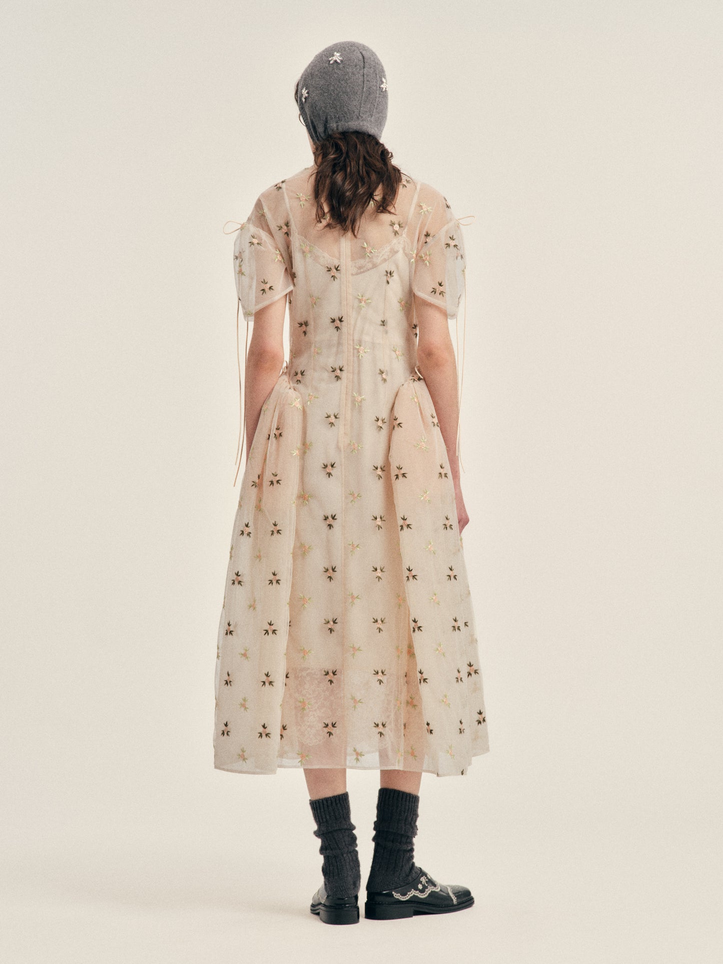 Puff Sleeve Cord Hip Dress