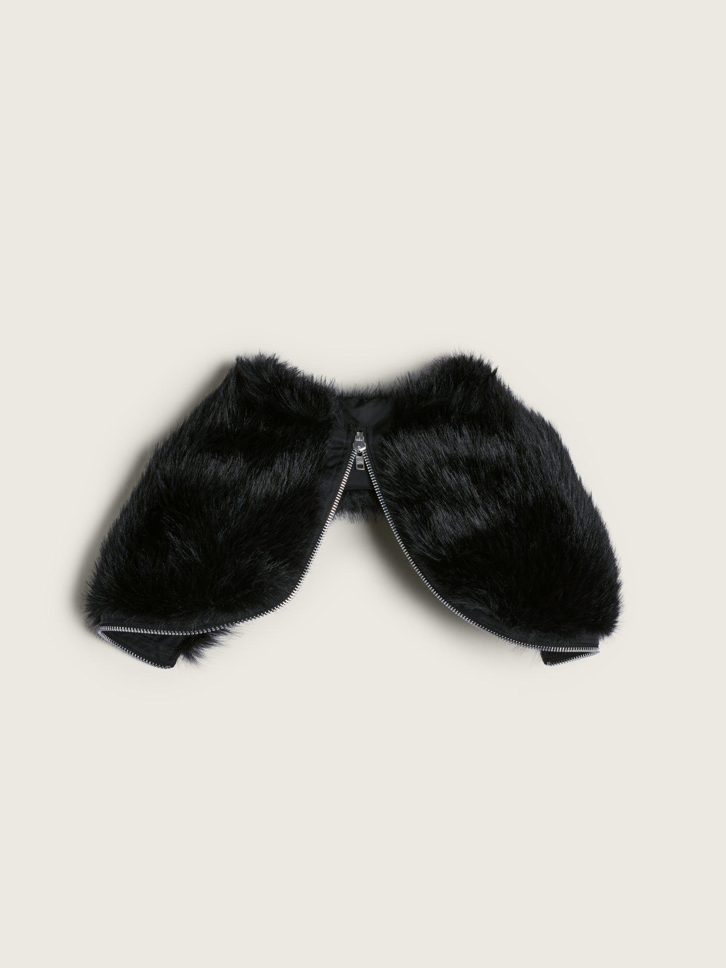 Split Faux Fur Zip Hood