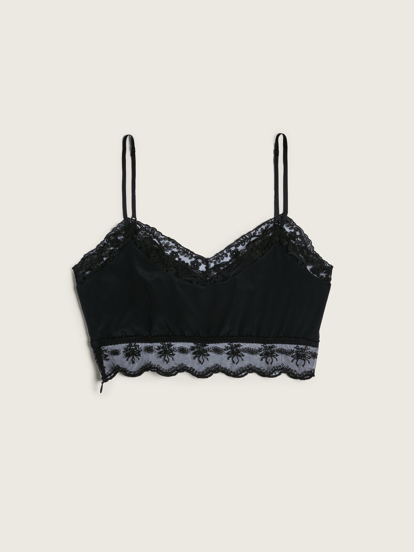 Lace Trim Negligee Bralette
