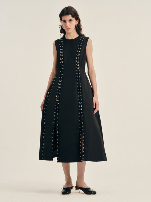 Grommet Ring Sculpt Ripple Dress