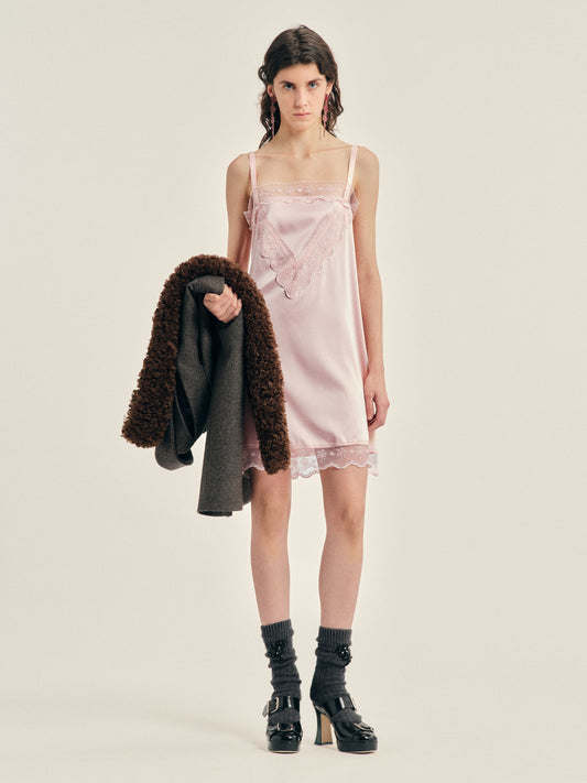 simone rocha dress Bow Ribbon Tail The design cleverly combines red satin with nude ballet mesh Women's Dresses Simone Rocha