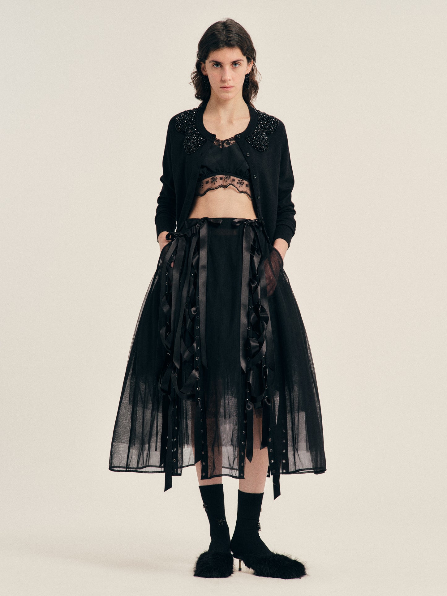 Unraveling Ribbon Sculpt Skirt