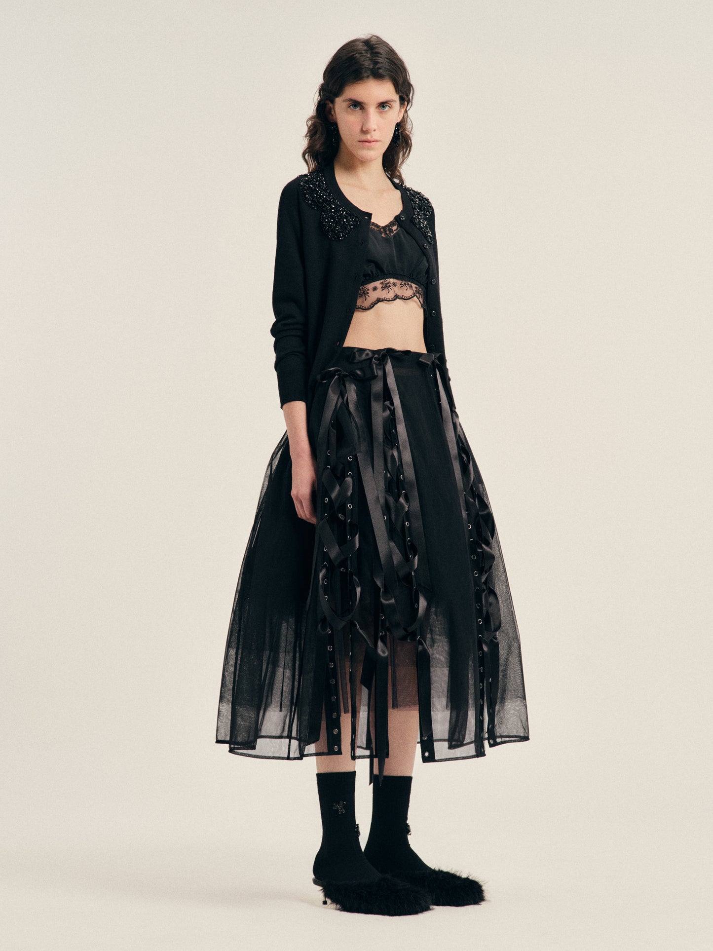 Unraveling Ribbon Sculpt Skirt