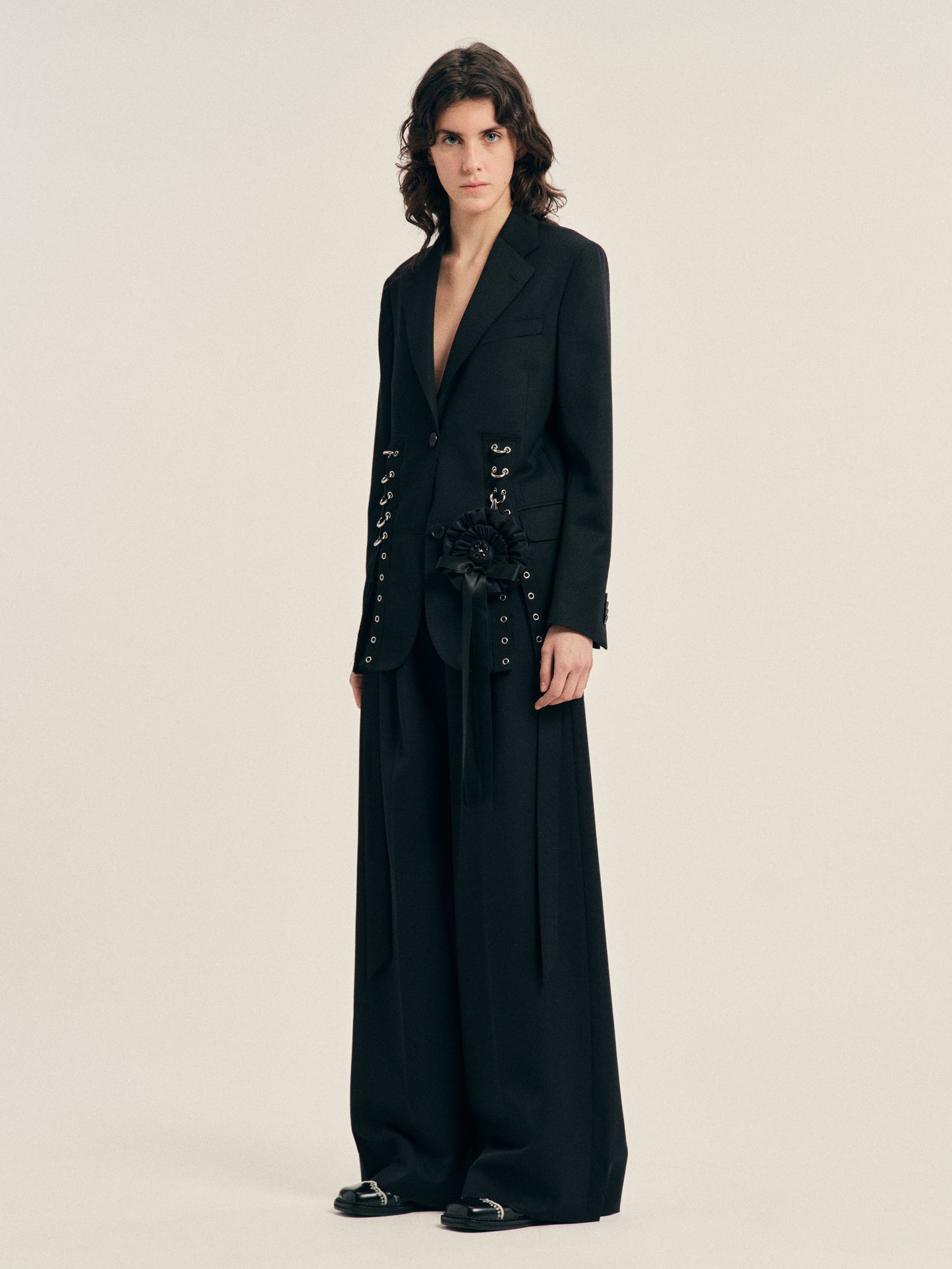 Grommet Ring Hem Slice Jacket