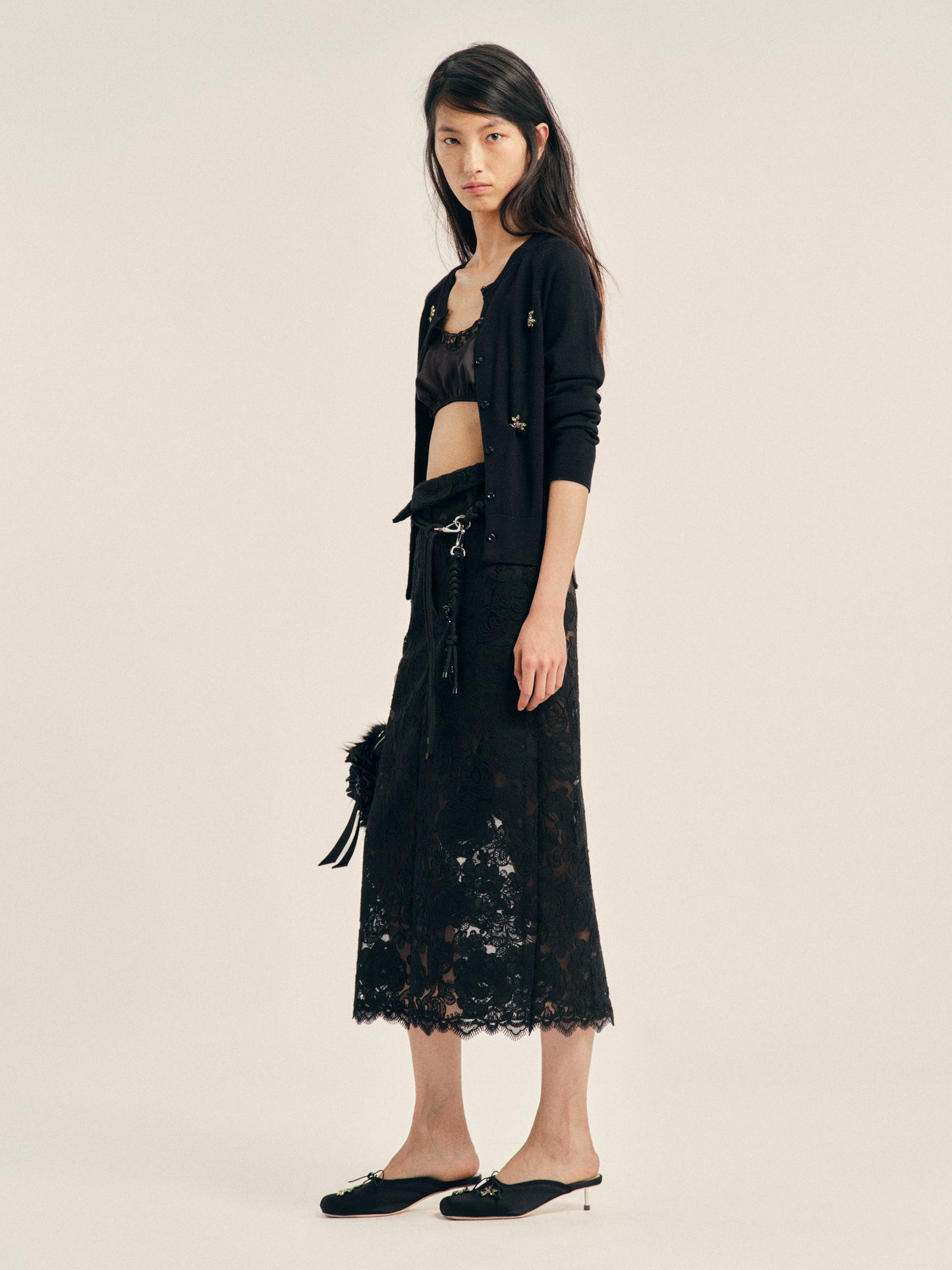 Peeling Waist Column Skirt