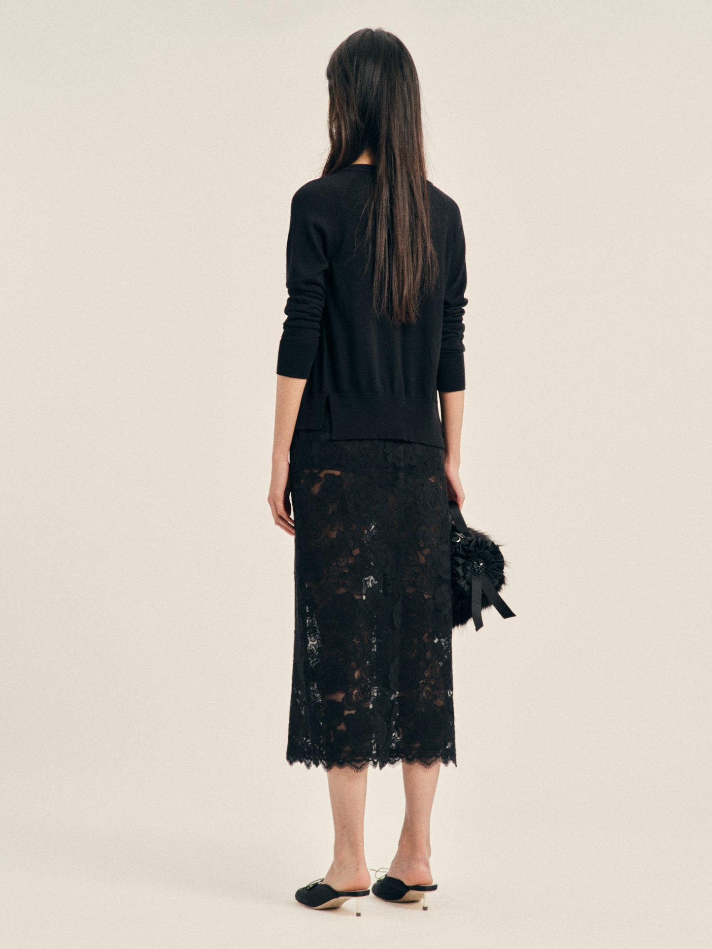 Embellished Classic Merino Silk Cardigan