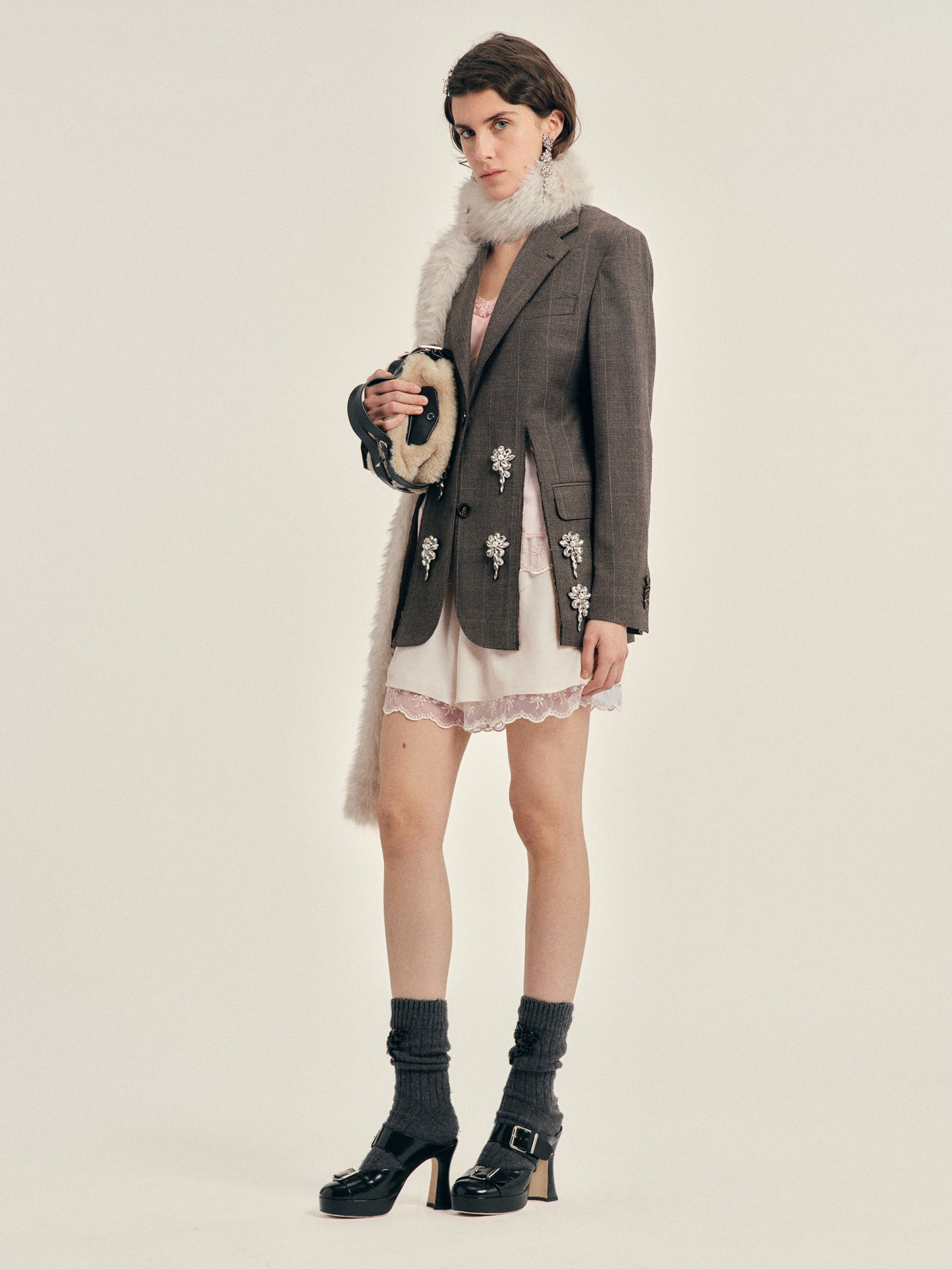 Mini Faux Fur Biker Belt Bag
