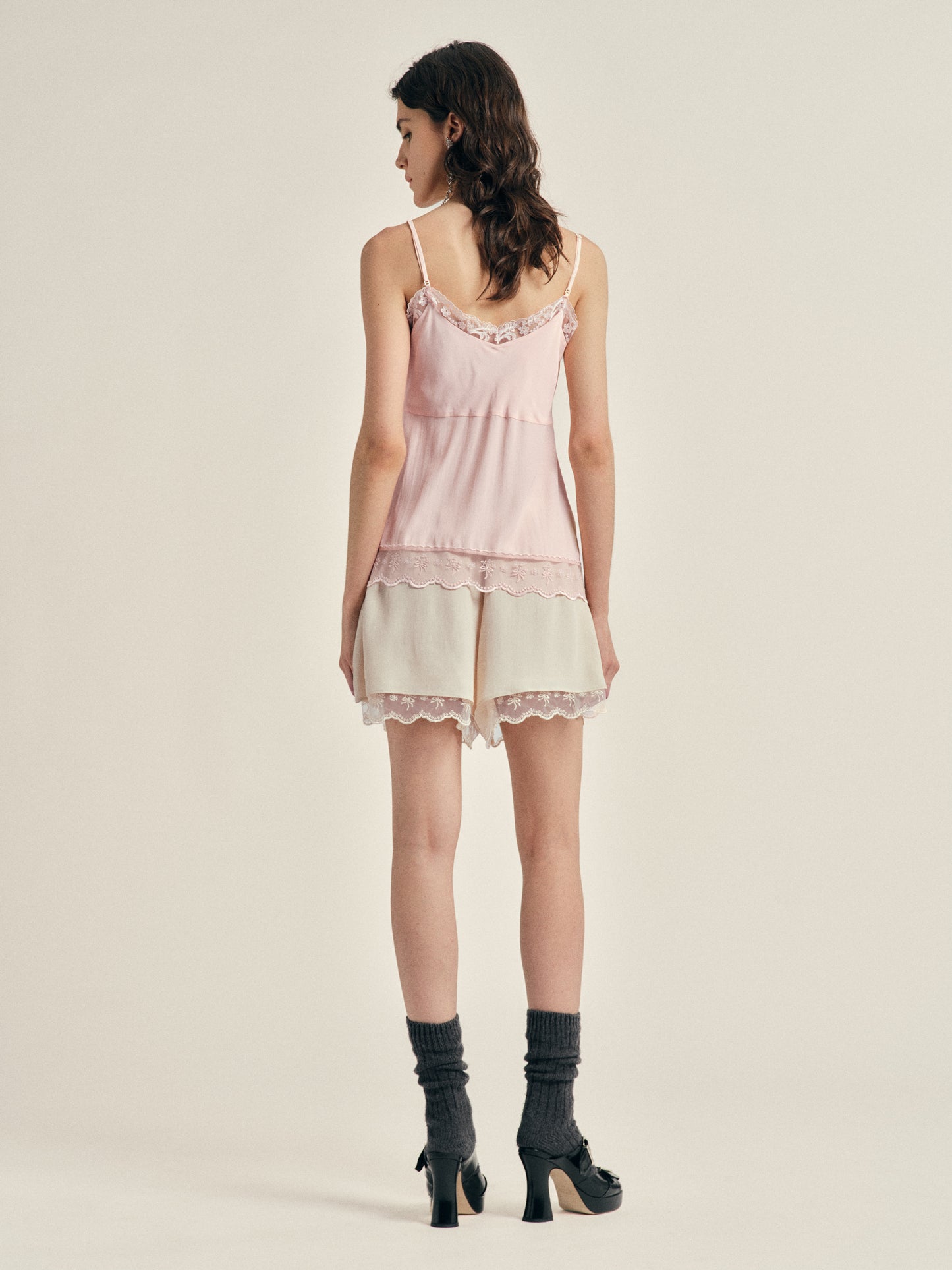 Lace Trim Negligee Cami